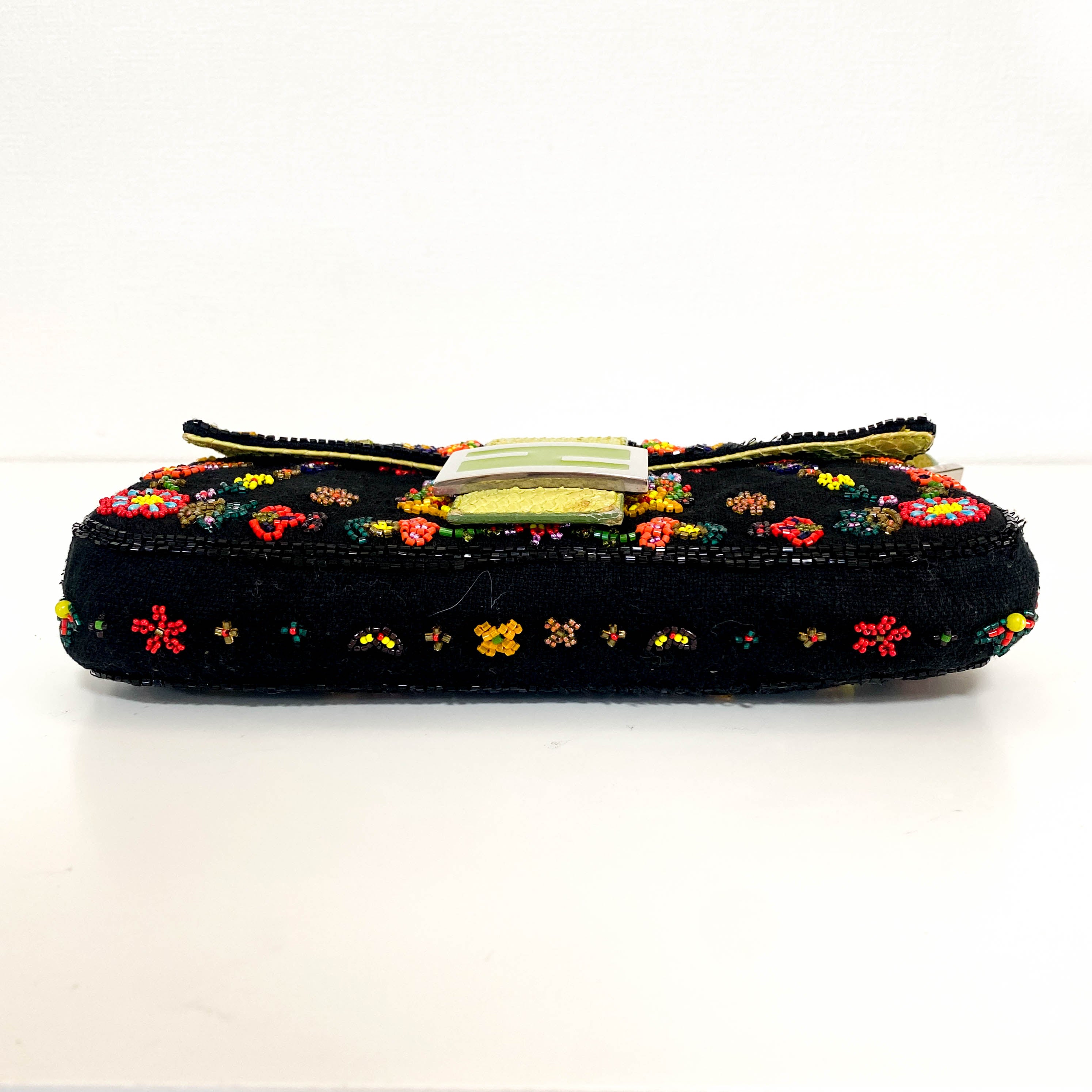 Baguette Floral Beaded Shoulder Bag