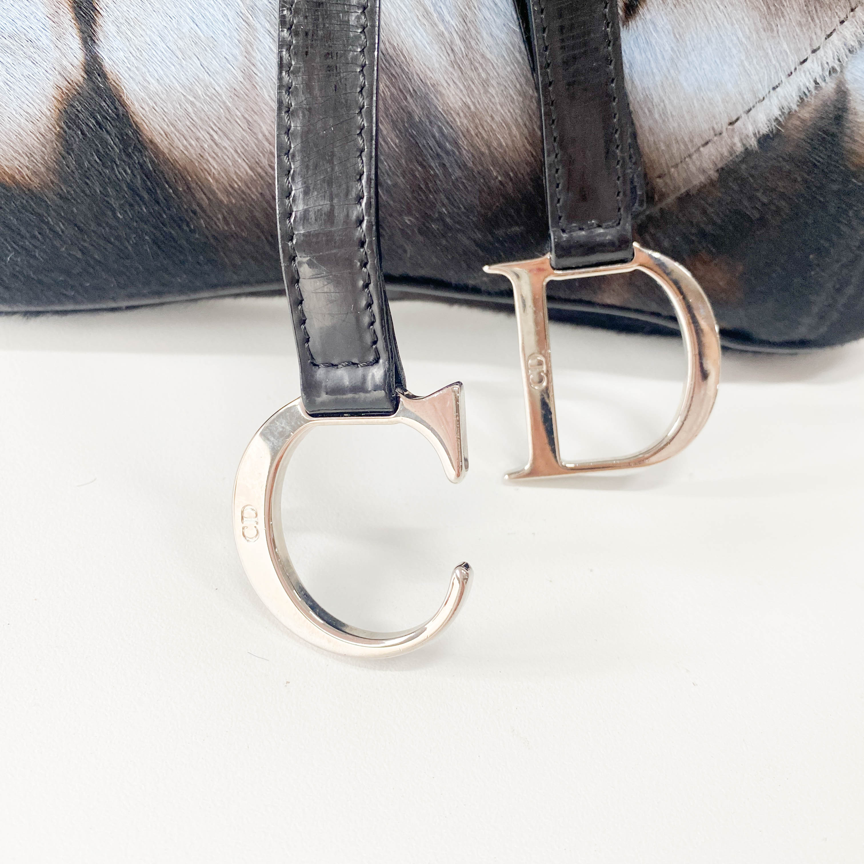 Double Saddle Multi-colour Pony Hair Shoulder Bag