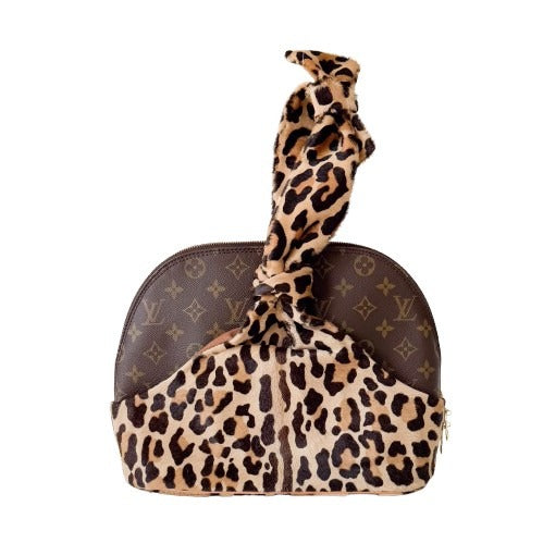 Azzedine Alaia Monogram Brown Leopard Leather Bag