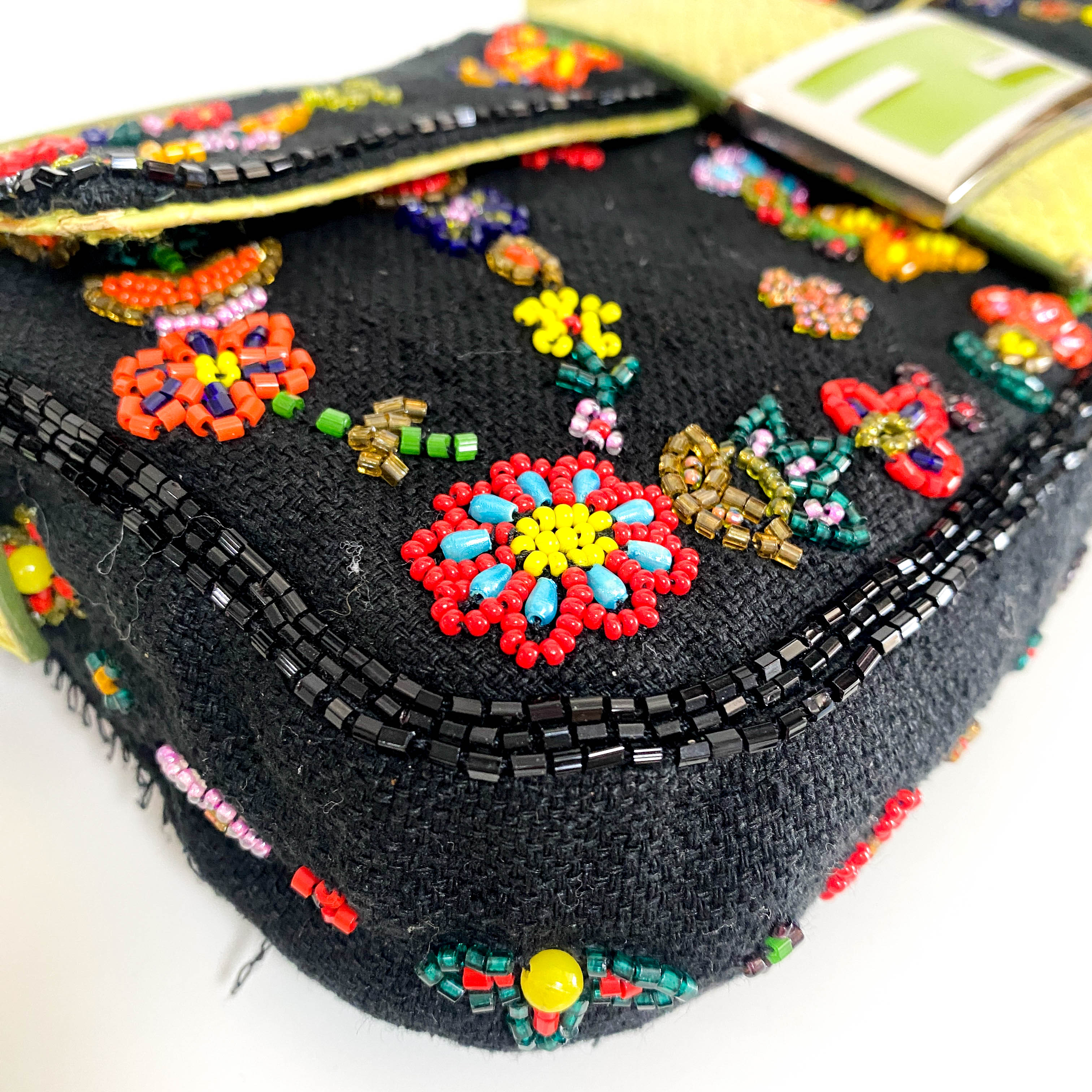 Baguette Floral Beaded Shoulder Bag