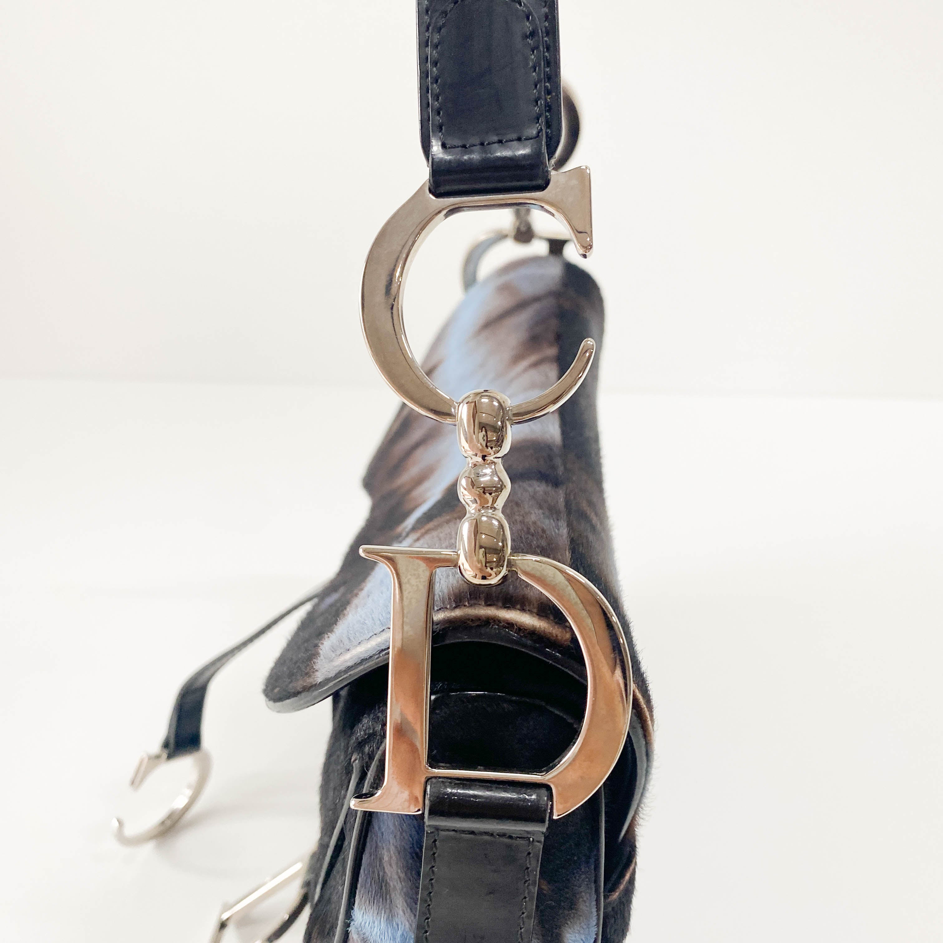 Double Saddle Multi-colour Pony Hair Shoulder Bag