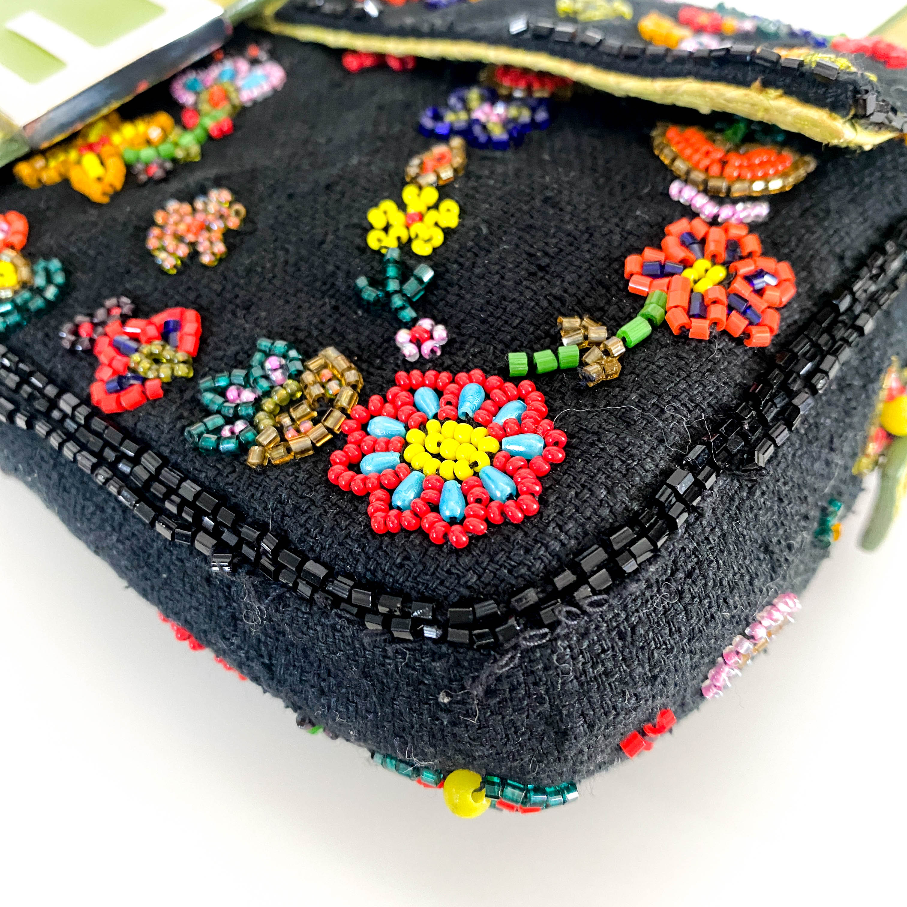 Baguette Floral Beaded Shoulder Bag