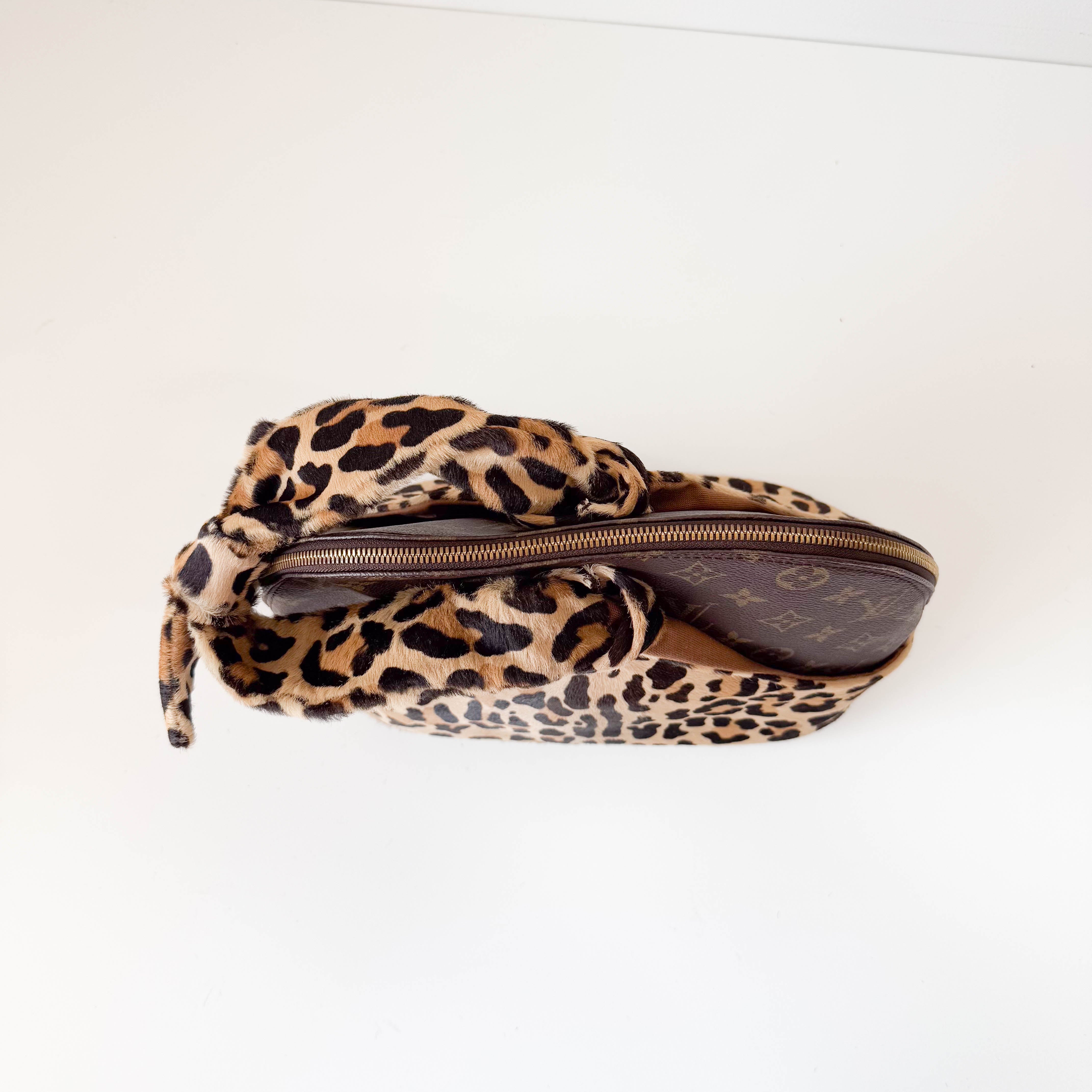 Azzedine Alaia Monogram Brown Leopard Leather Bag