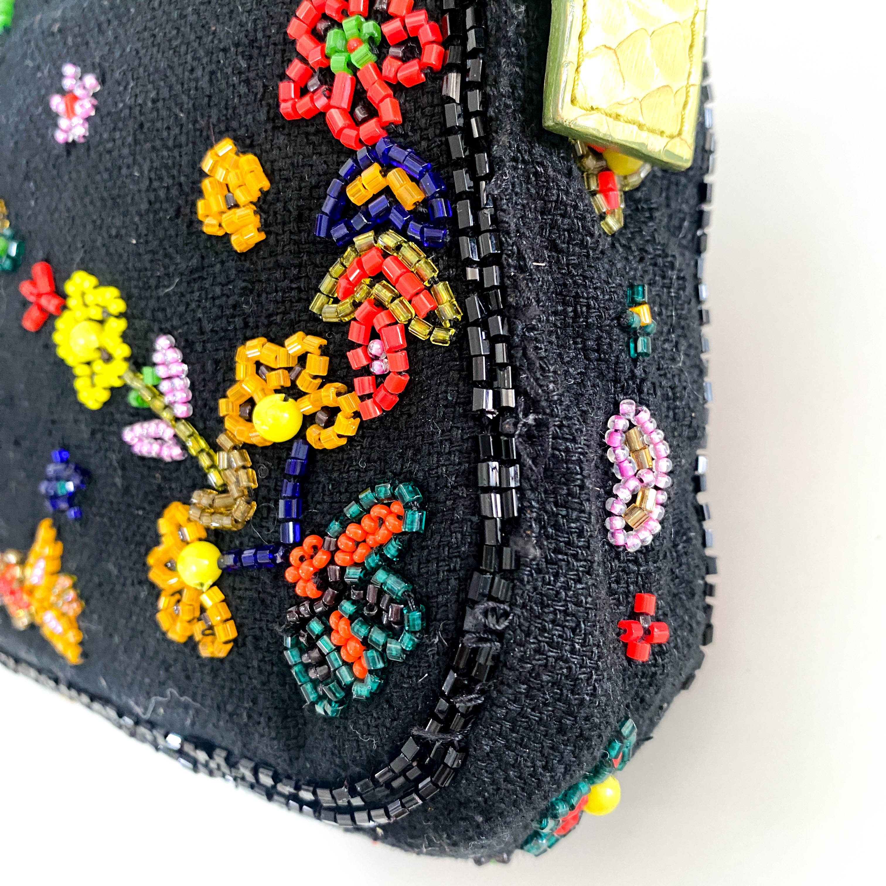 Baguette Floral Beaded Shoulder Bag