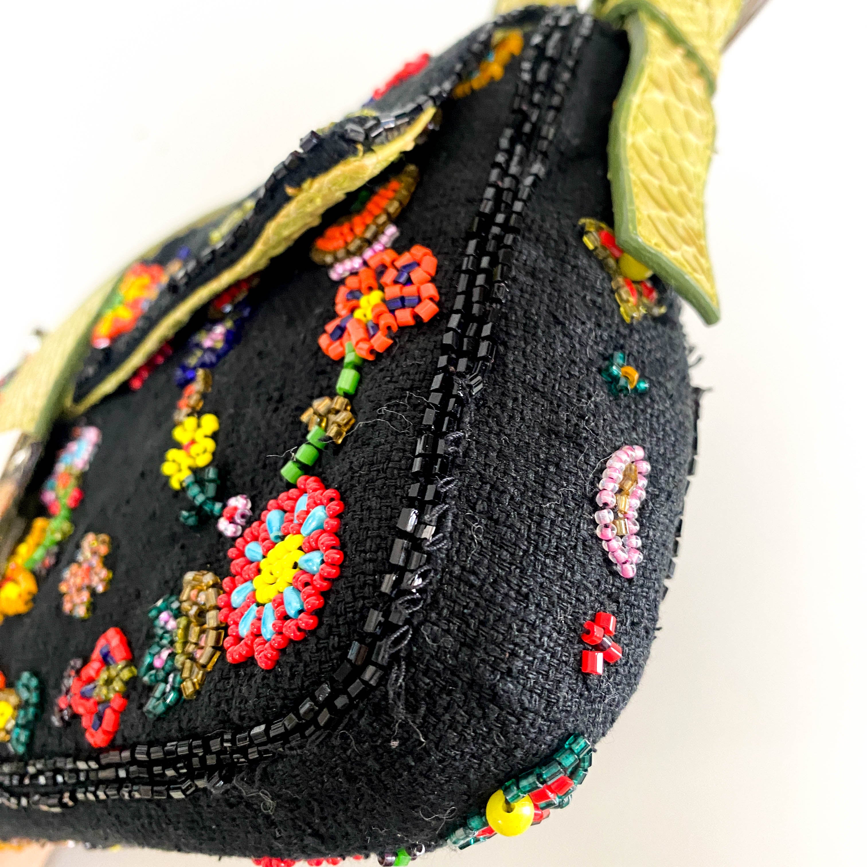 Baguette Floral Beaded Shoulder Bag