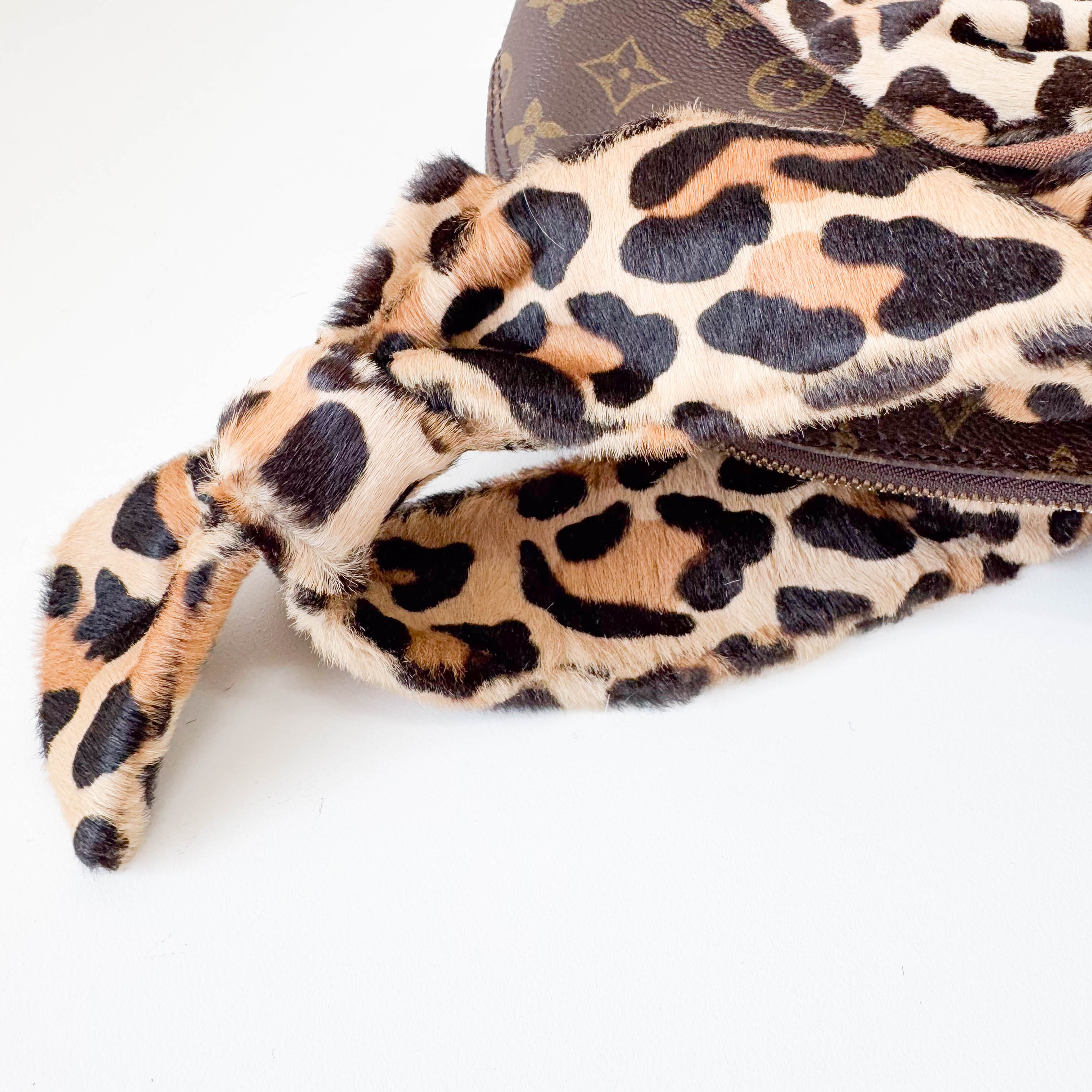 Azzedine Alaia Monogram Brown Leopard Leather Bag