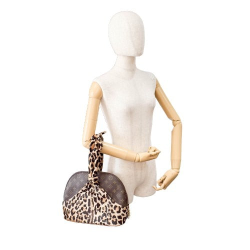 Azzedine Alaia Monogram Brown Leopard Leather Bag
