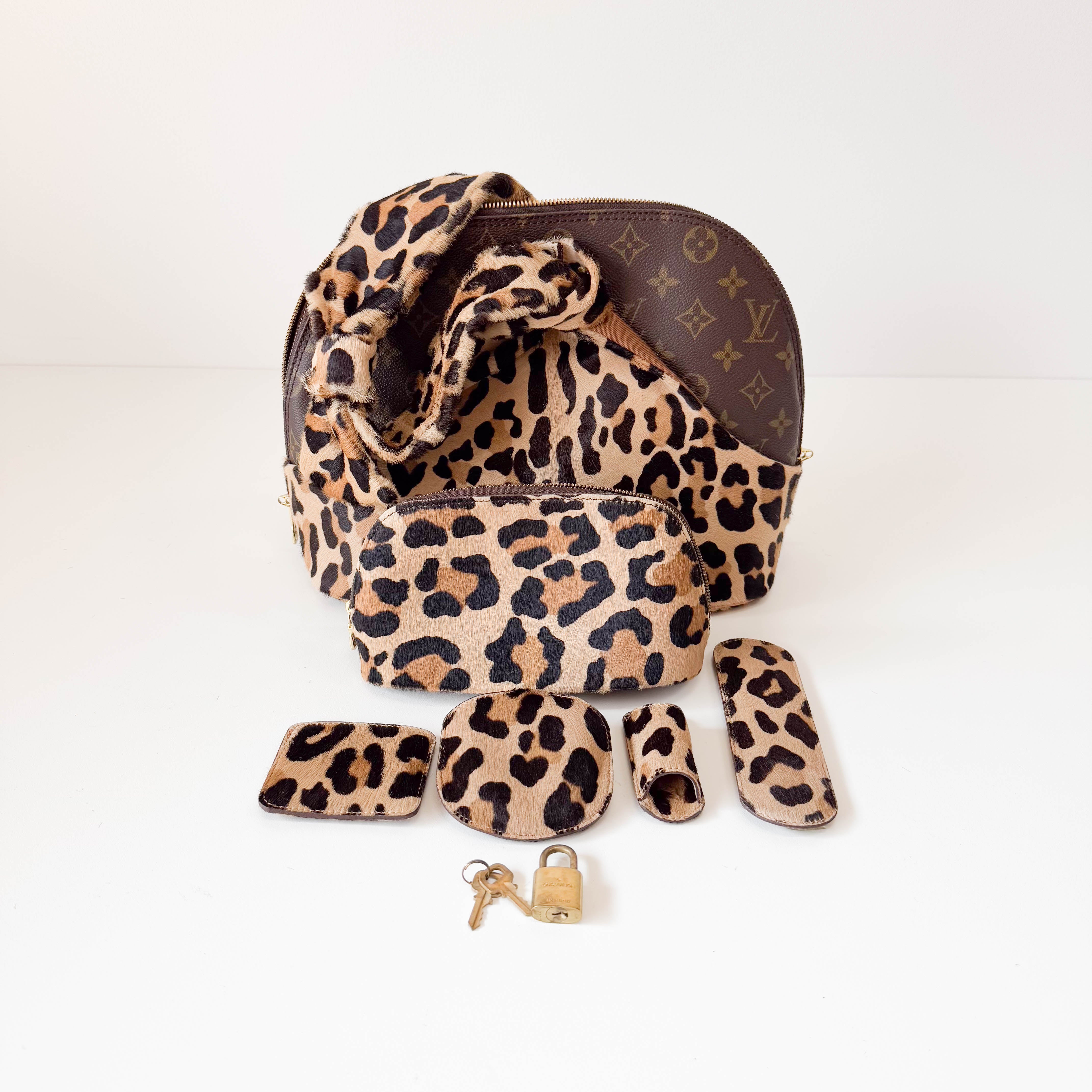 Azzedine Alaia Monogram Brown Leopard Leather Bag