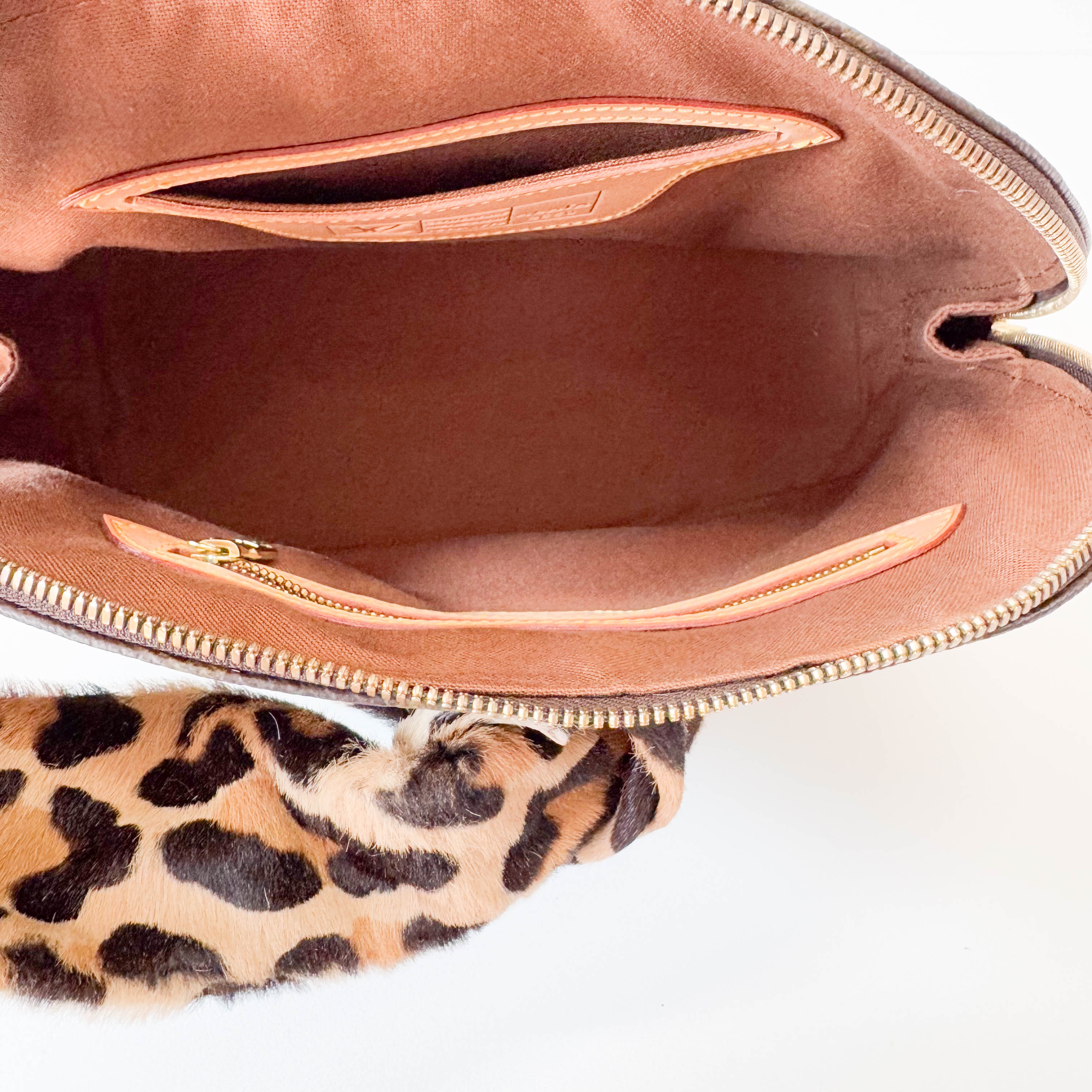 Azzedine Alaia Monogram Brown Leopard Leather Bag