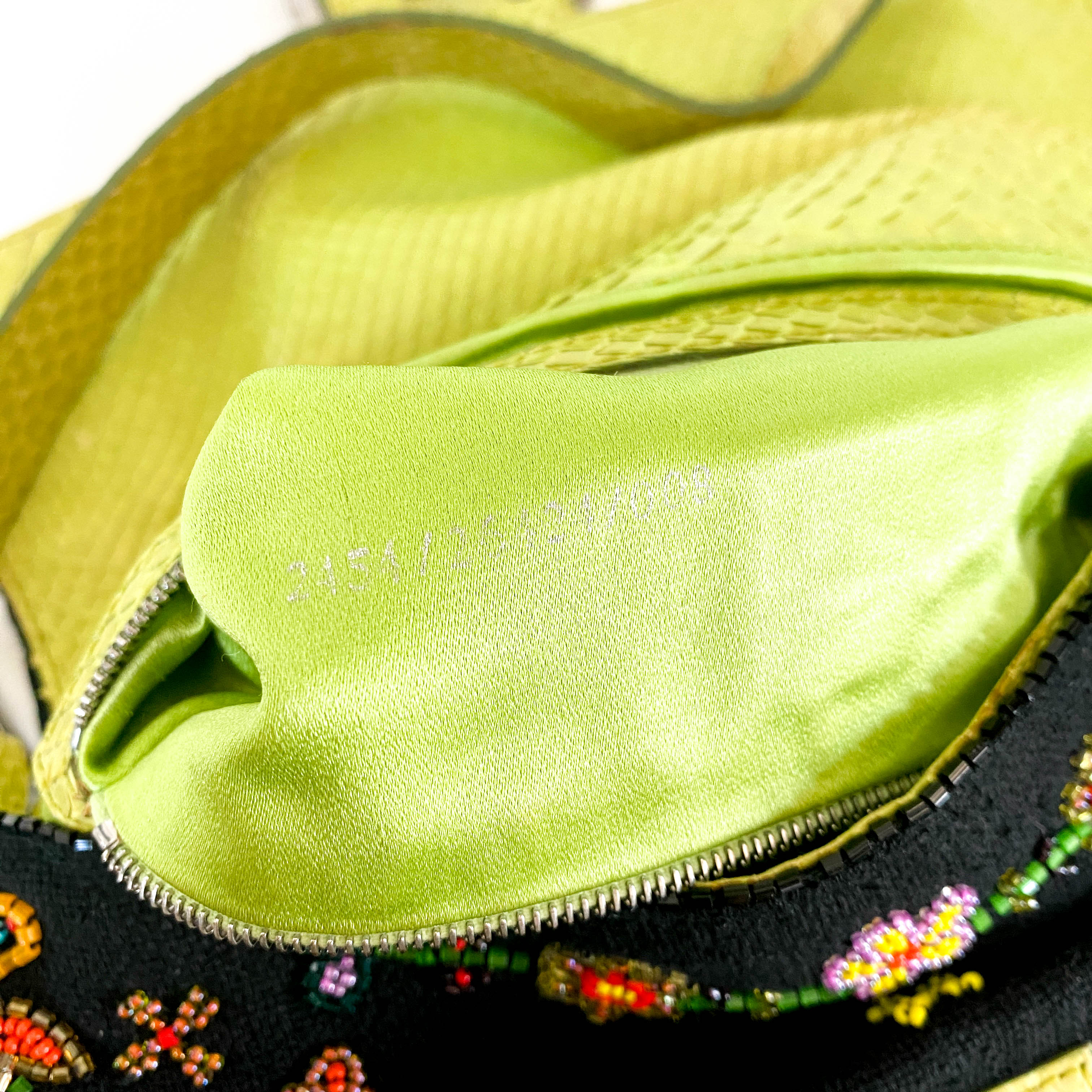 Baguette Floral Beaded Shoulder Bag