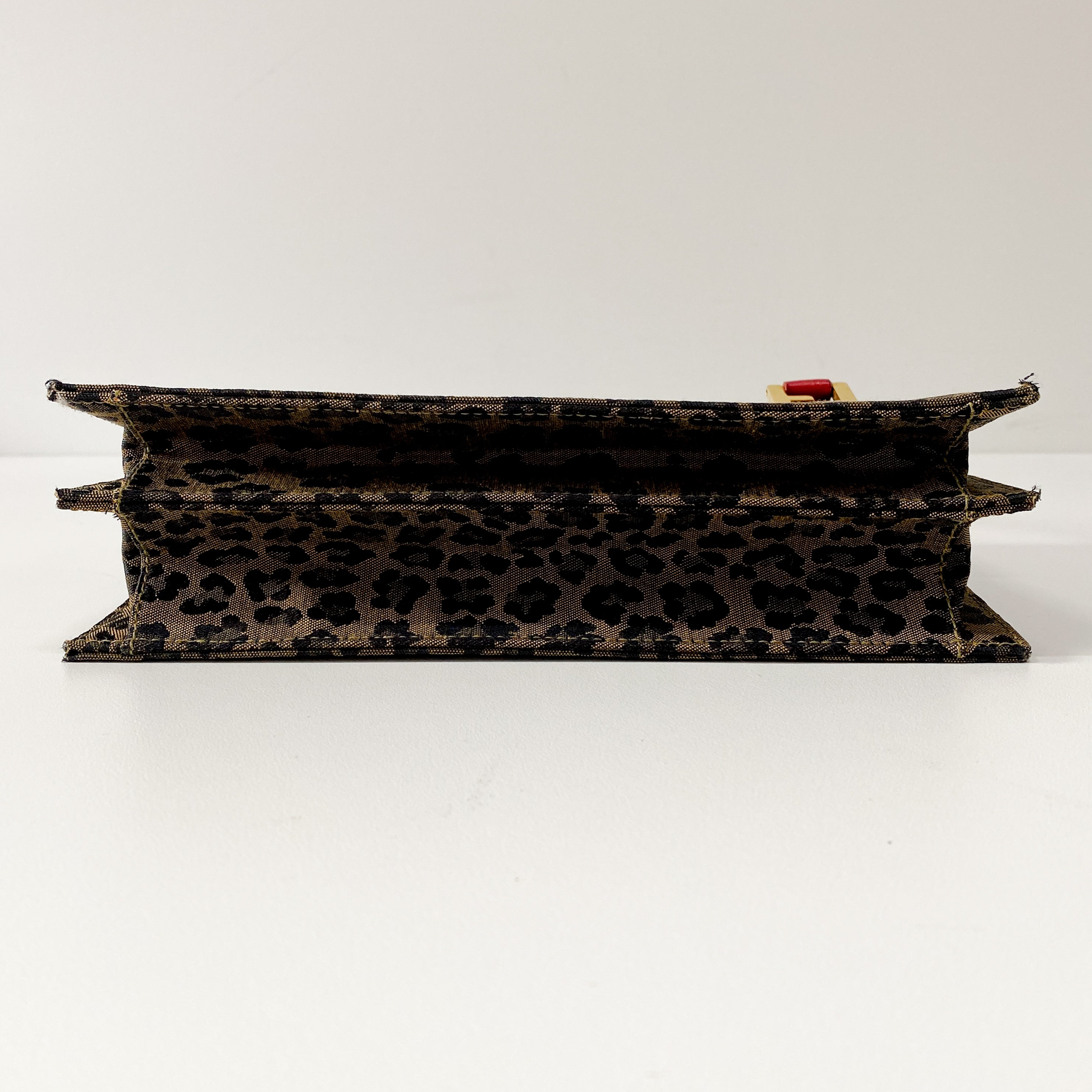 Brown Leopard Print Canvas Shoulder Bag