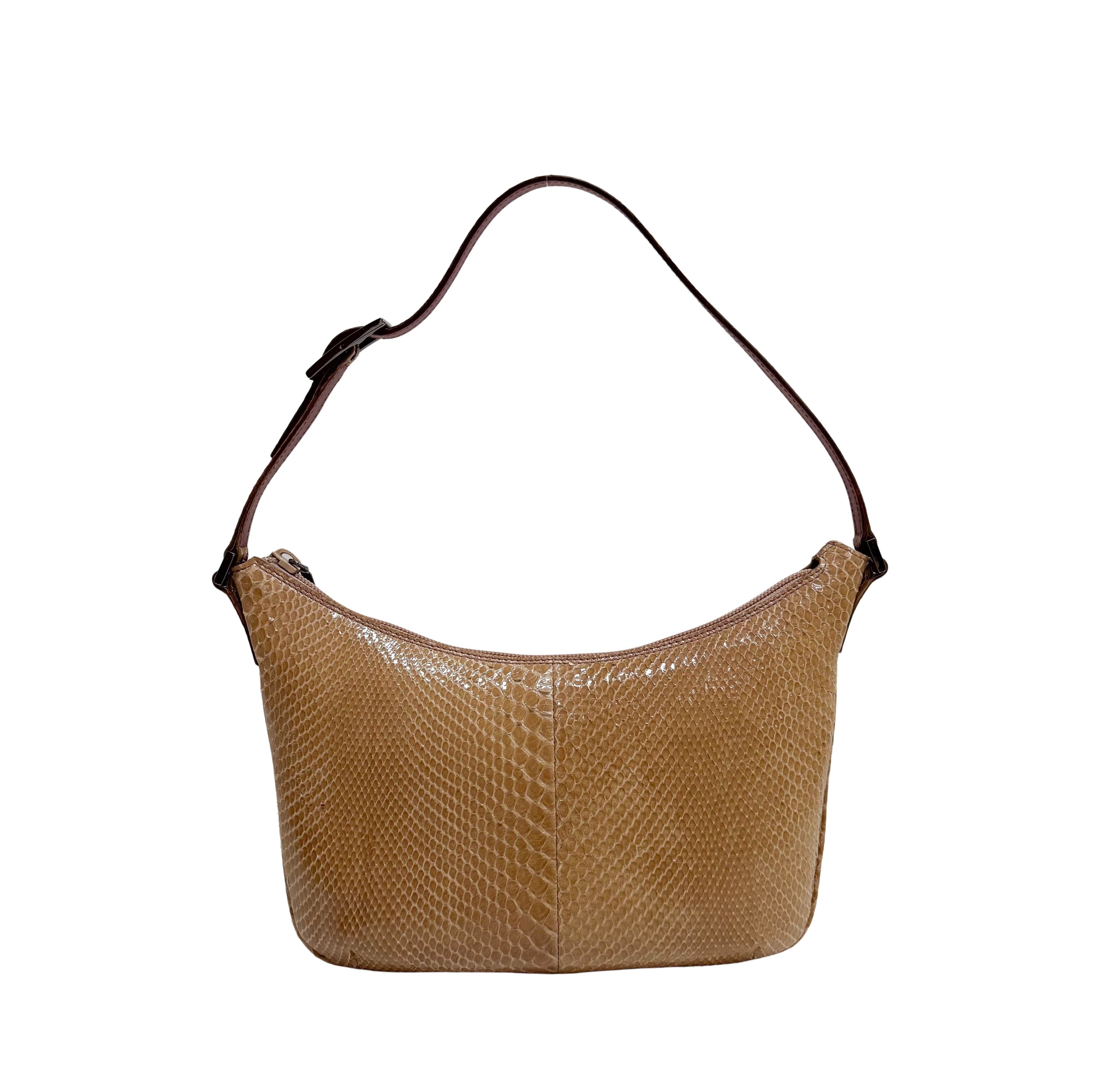 Yellow Lizard Leather Shoulder Bag