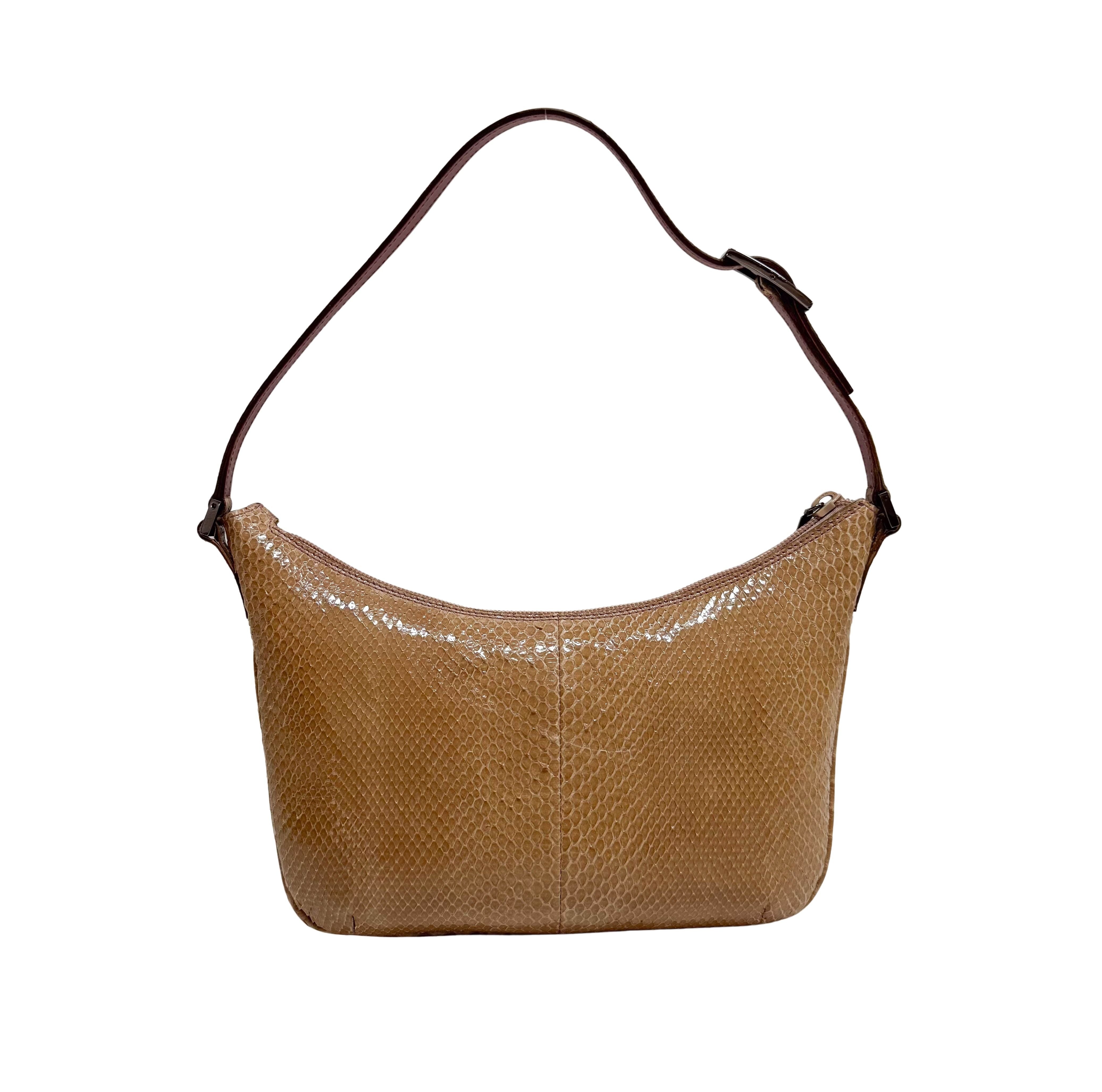 Yellow Lizard Leather Shoulder Bag