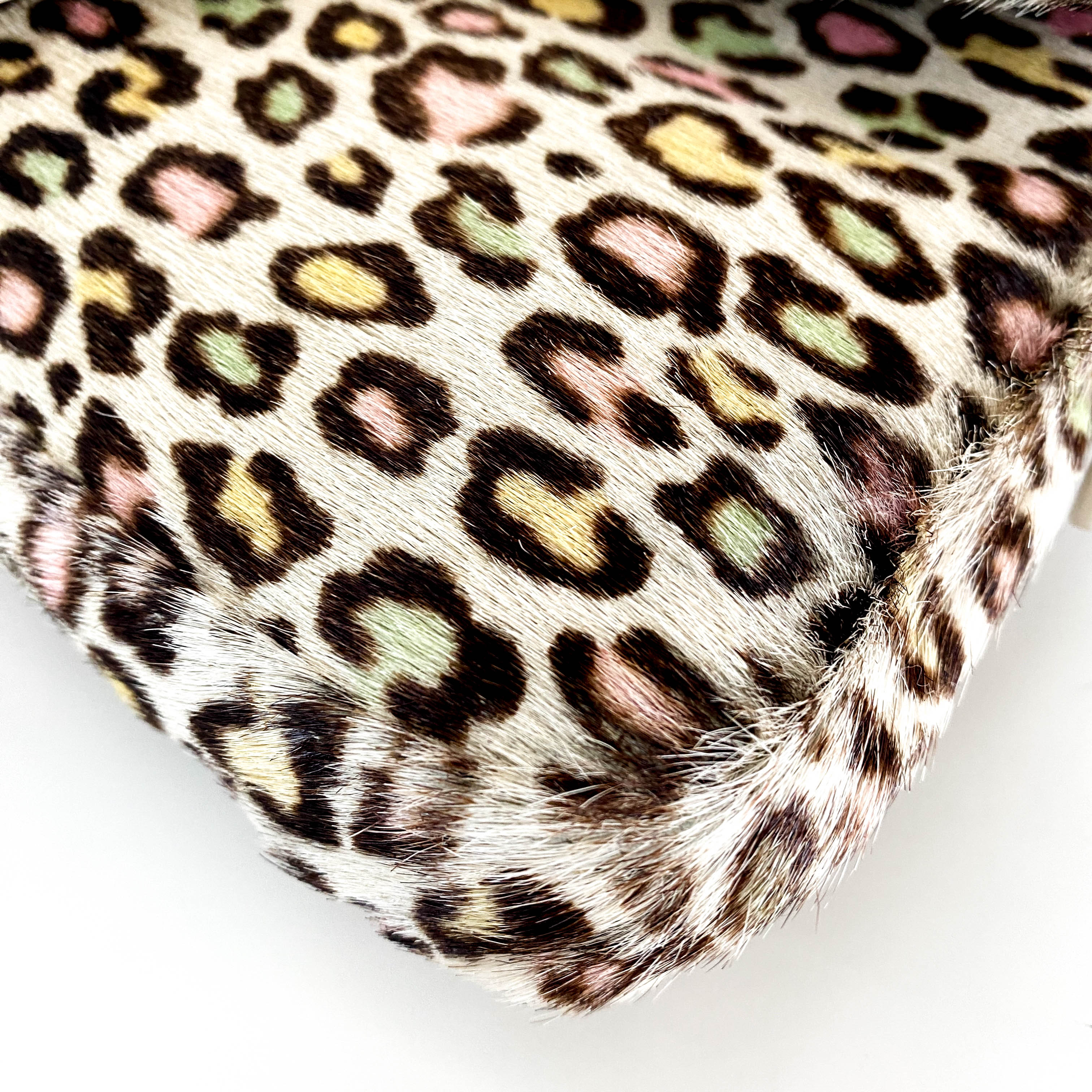 Baguette Multicolour Leopard Print Pony Hair Shoulder Bag