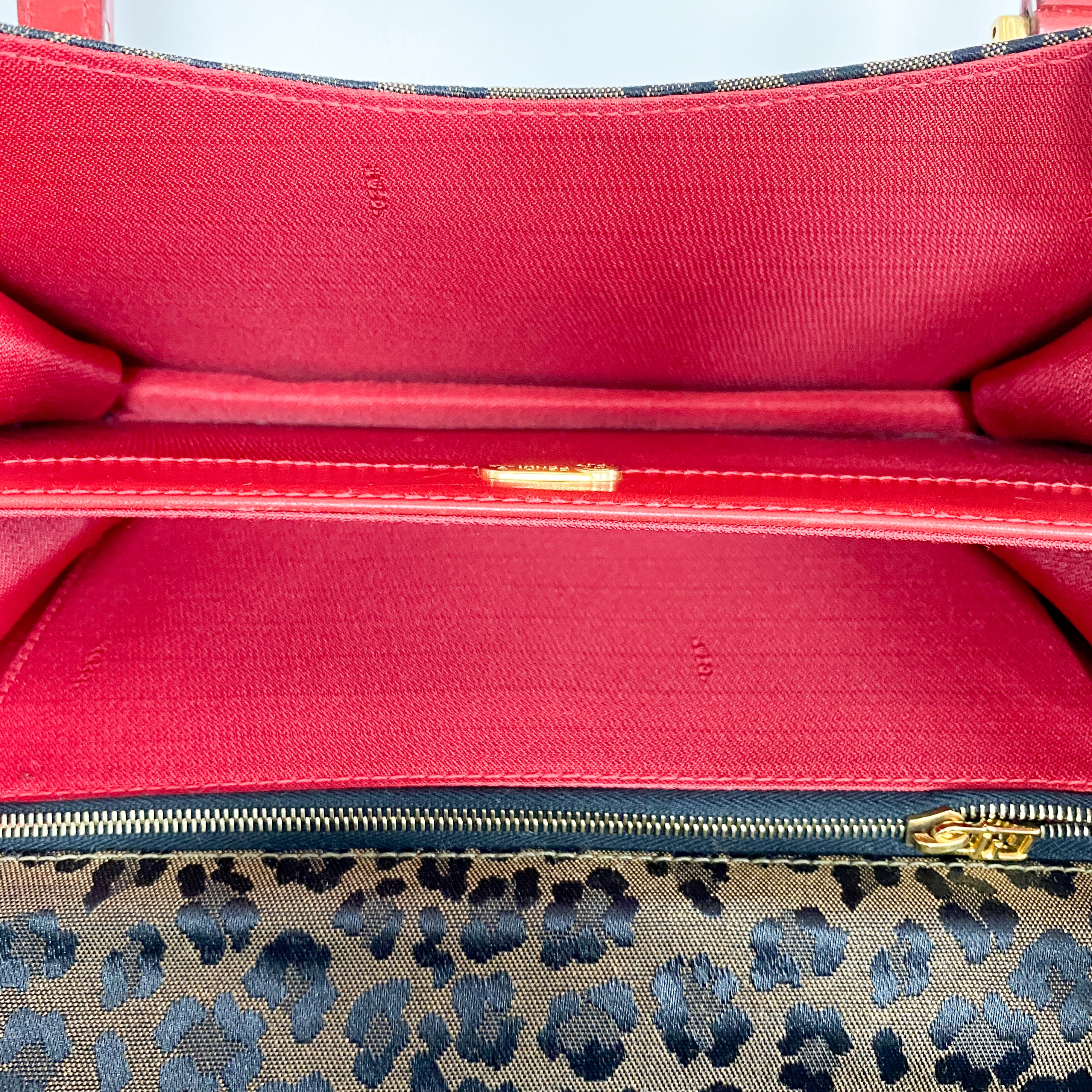 Brown Leopard Print Canvas Shoulder Bag