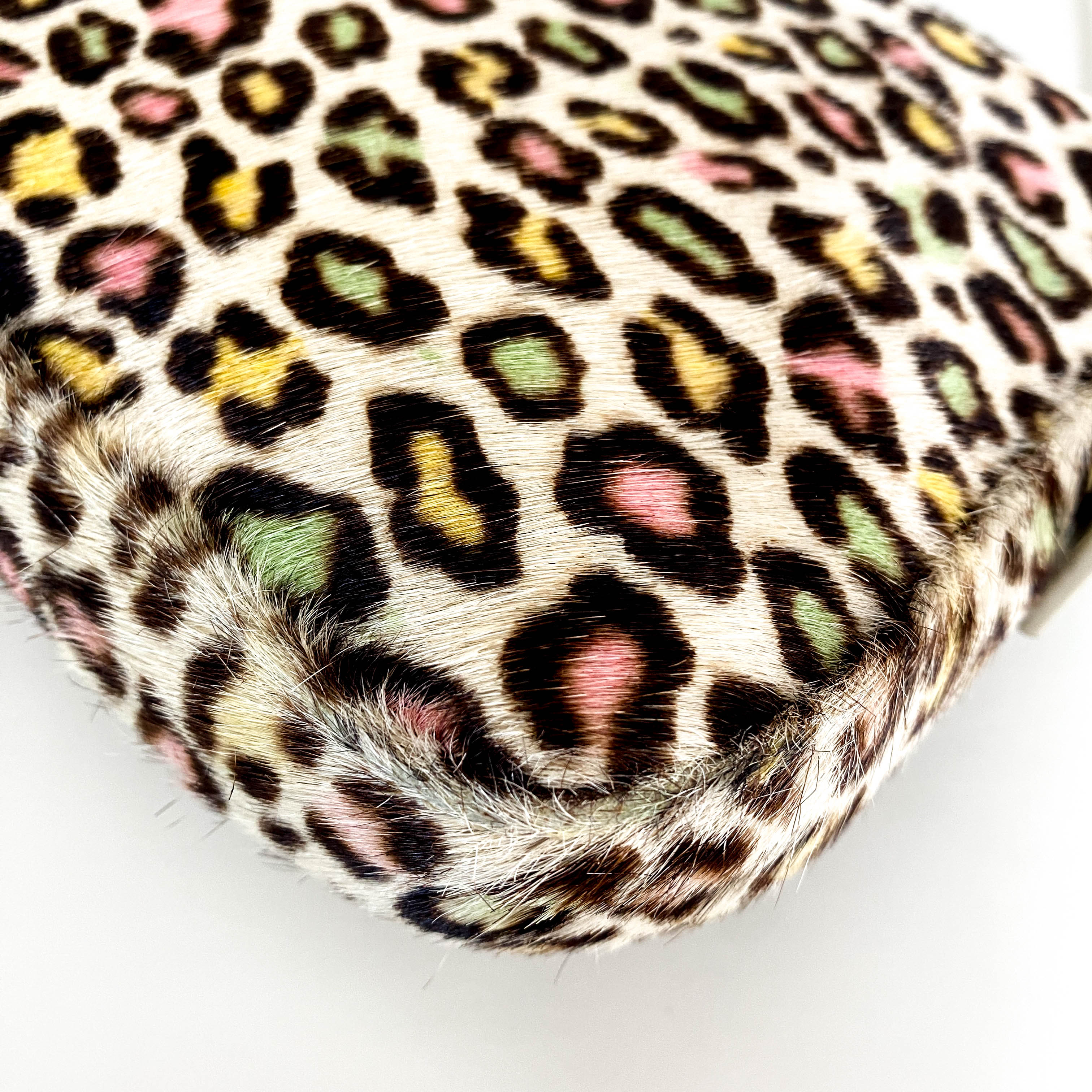 Baguette Multicolour Leopard Print Pony Hair Shoulder Bag