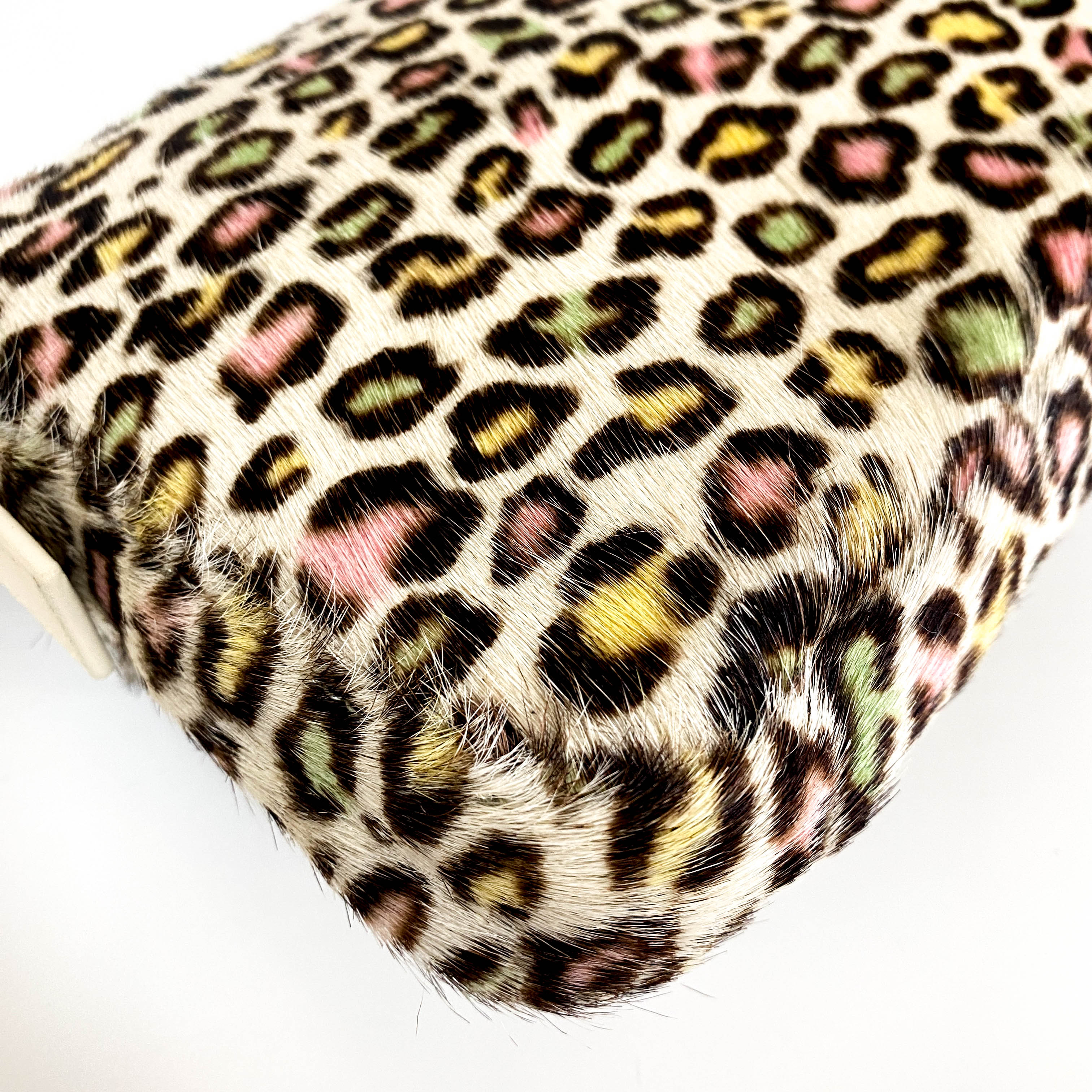 Baguette Multicolour Leopard Print Pony Hair Shoulder Bag
