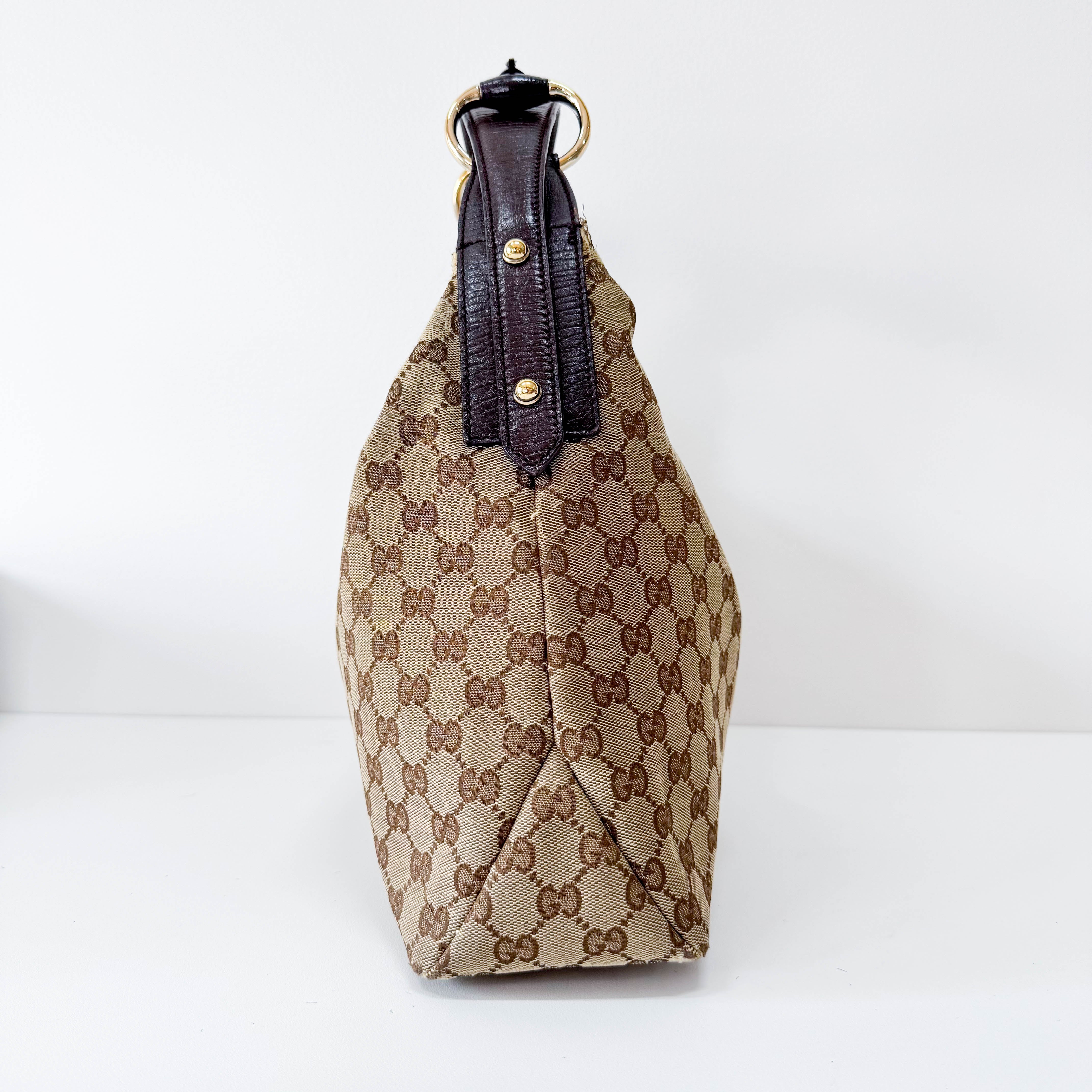 Horsebit Shoulder GG Canvas Hobo Bag