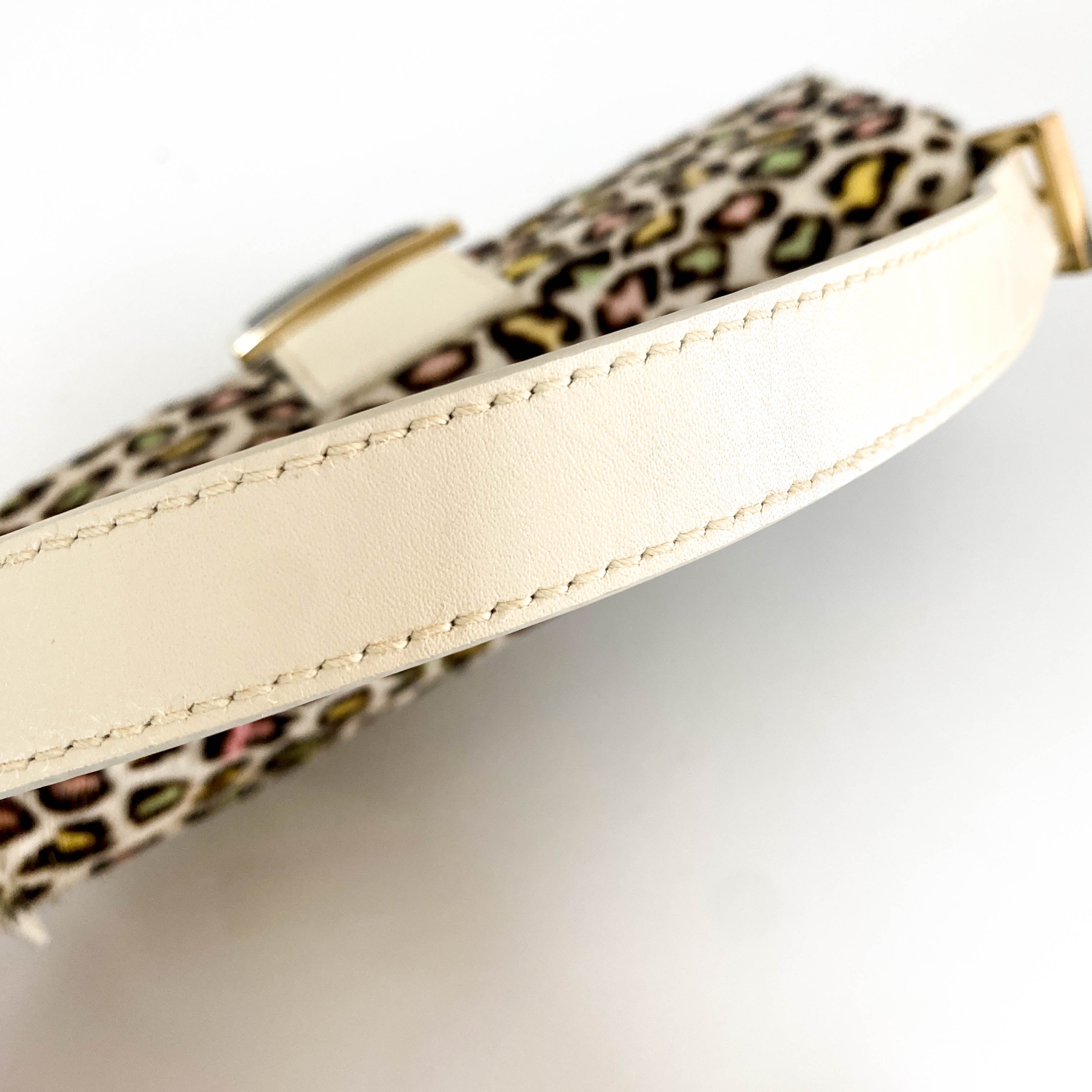 Baguette Multicolour Leopard Print Pony Hair Shoulder Bag