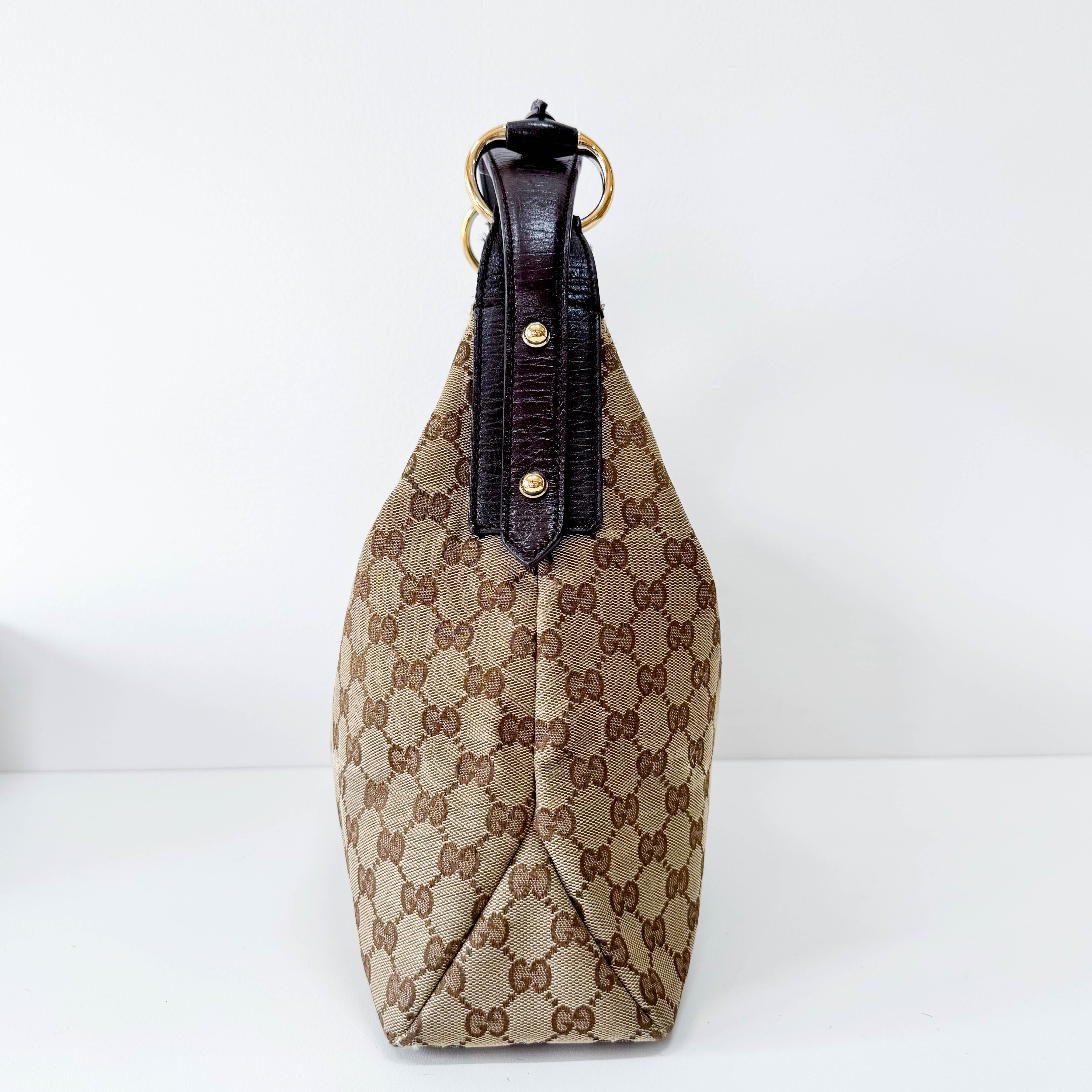 Horsebit Shoulder GG Canvas Hobo Bag