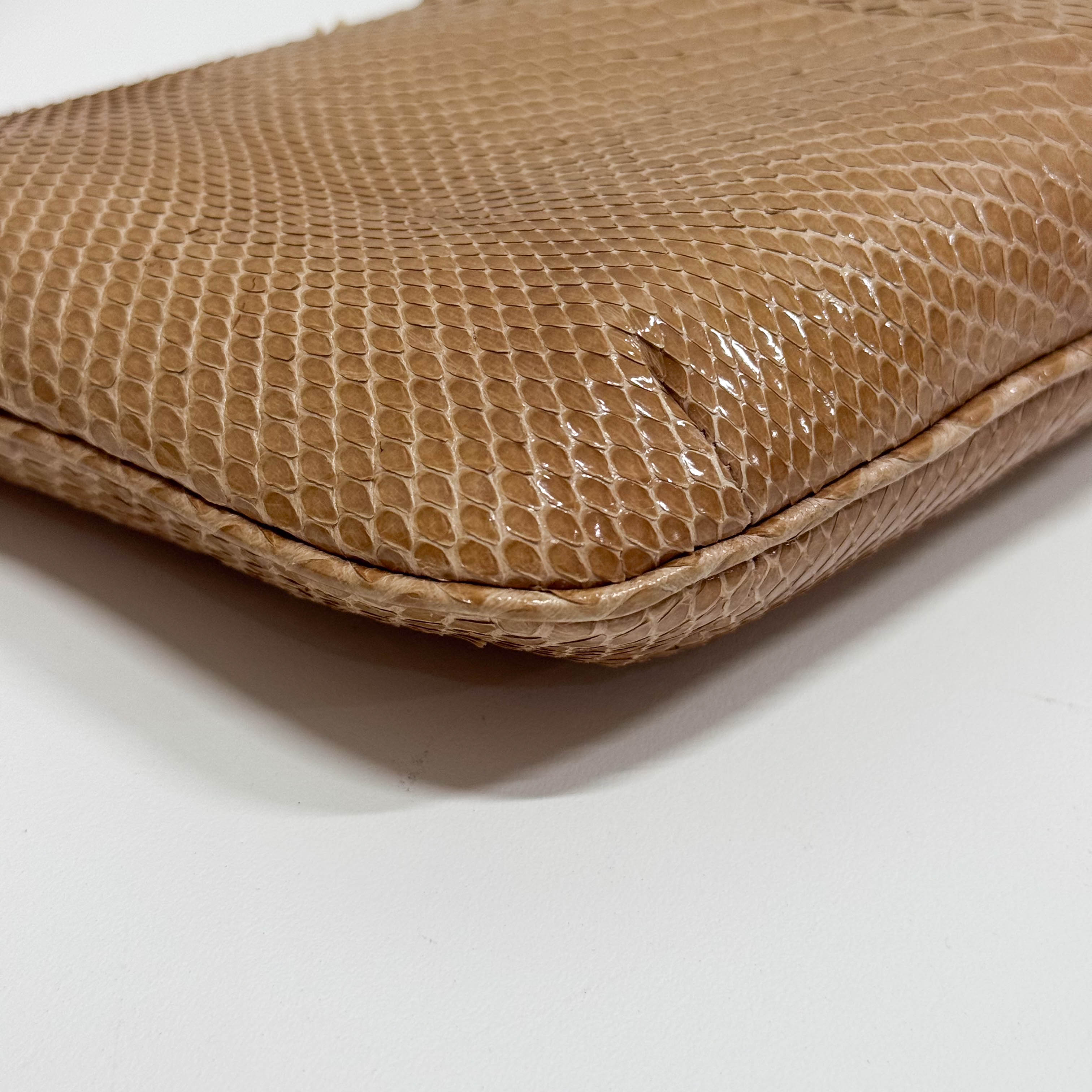 Yellow Lizard Leather Shoulder Bag