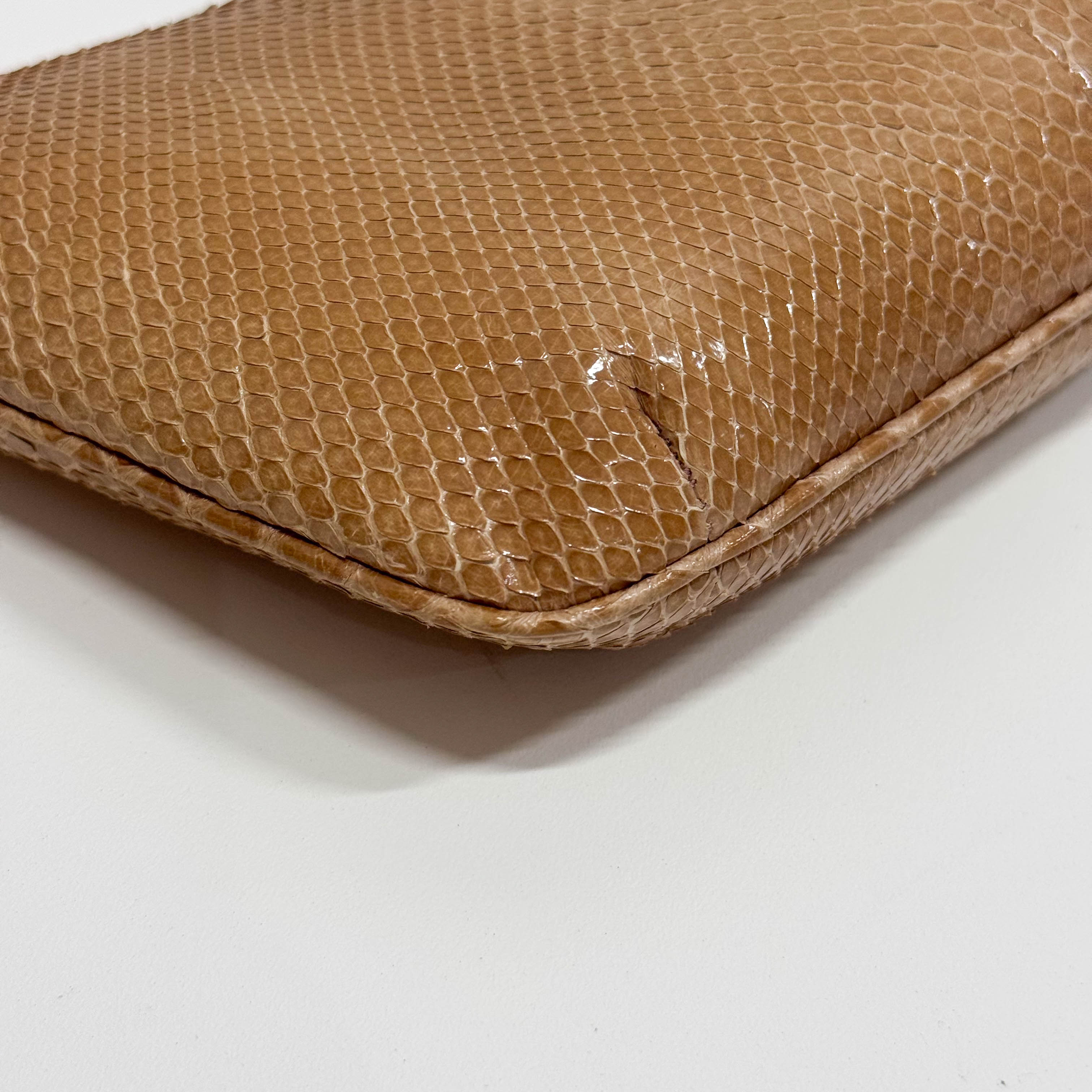 Yellow Lizard Leather Shoulder Bag