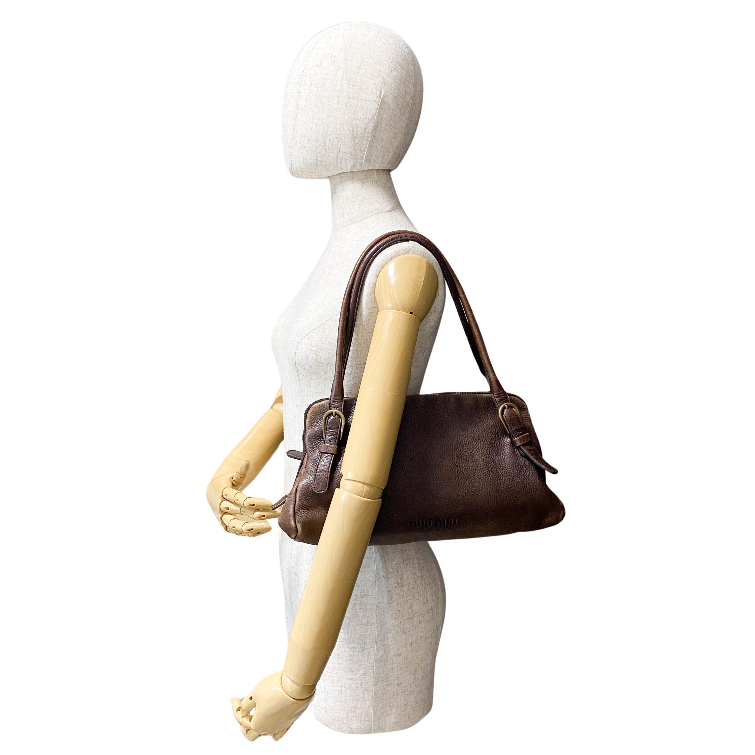 Miu Miu Vintage Brown Leather Shoulder Bag