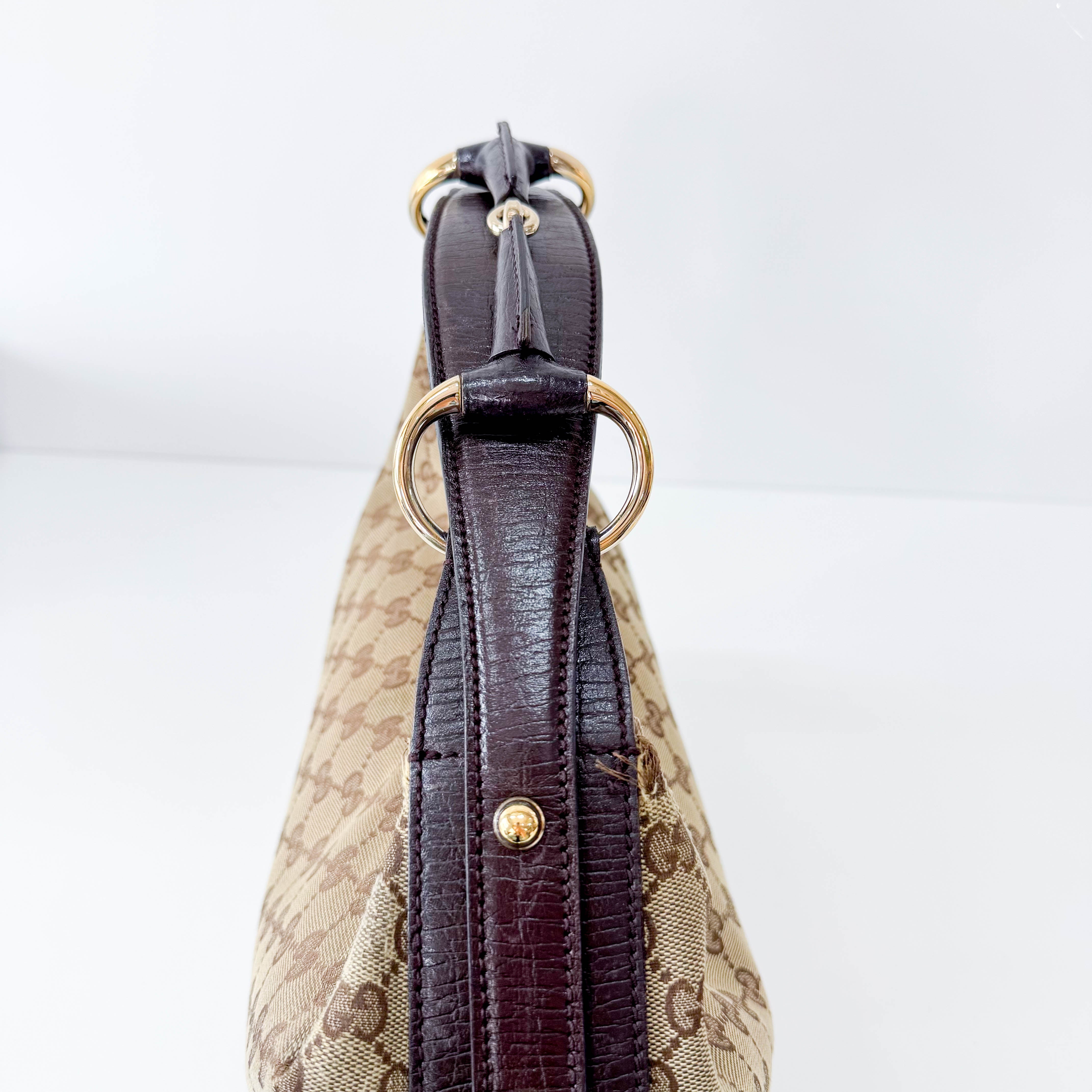 Horsebit Shoulder GG Canvas Hobo Bag