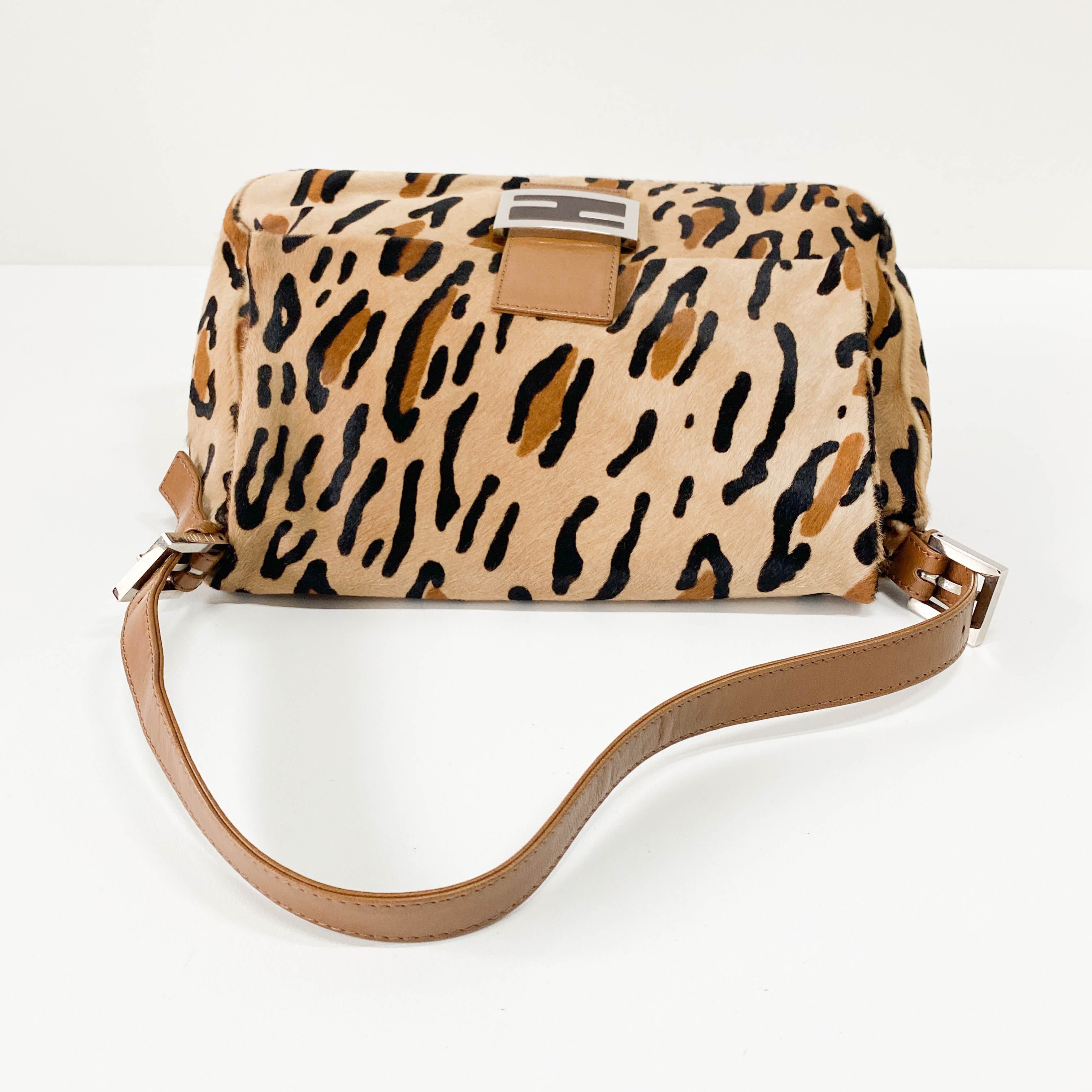Mamma Baguette Yellow Leopard Print Pony Hair Shoulder Bag