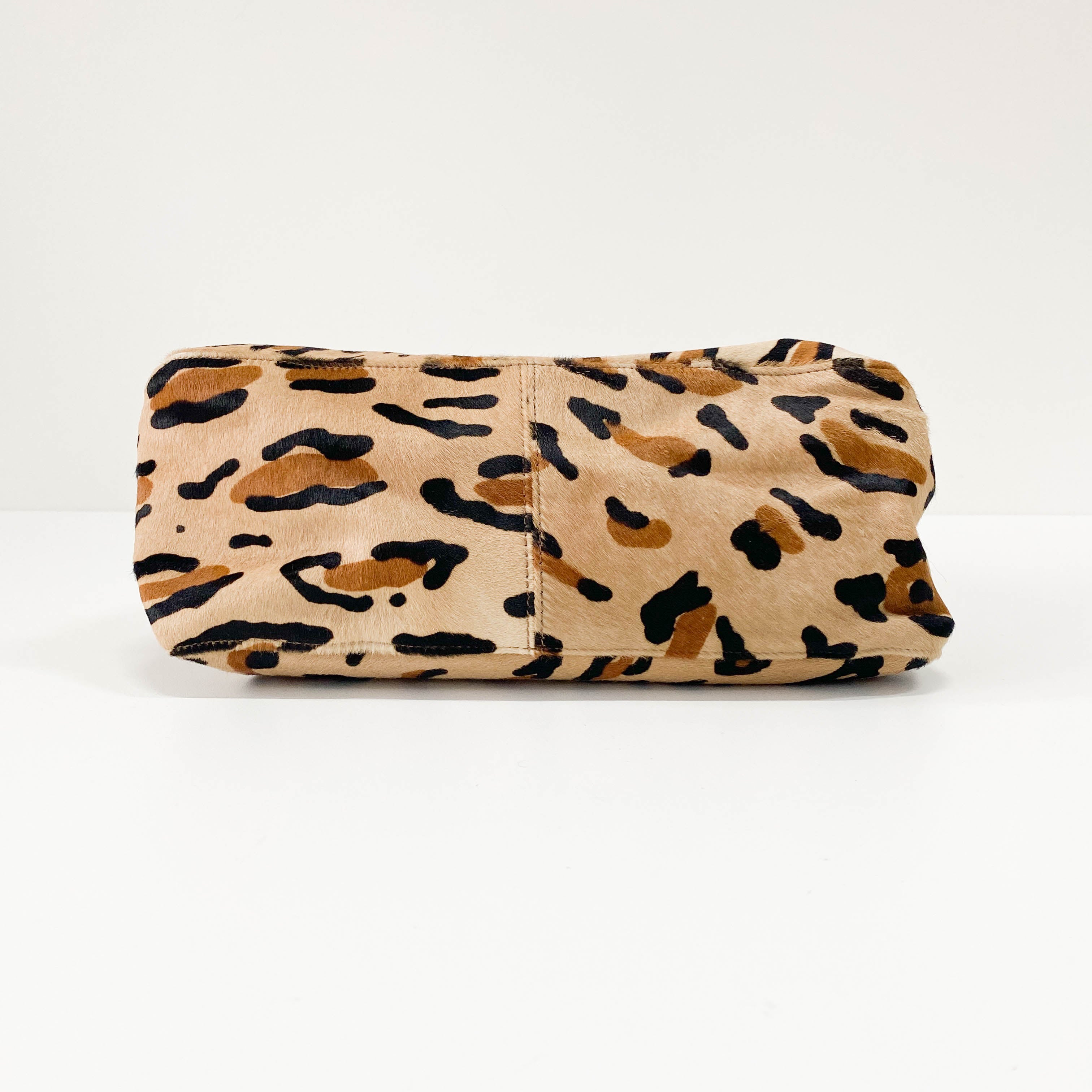 Mamma Baguette Yellow Leopard Print Pony Hair Shoulder Bag