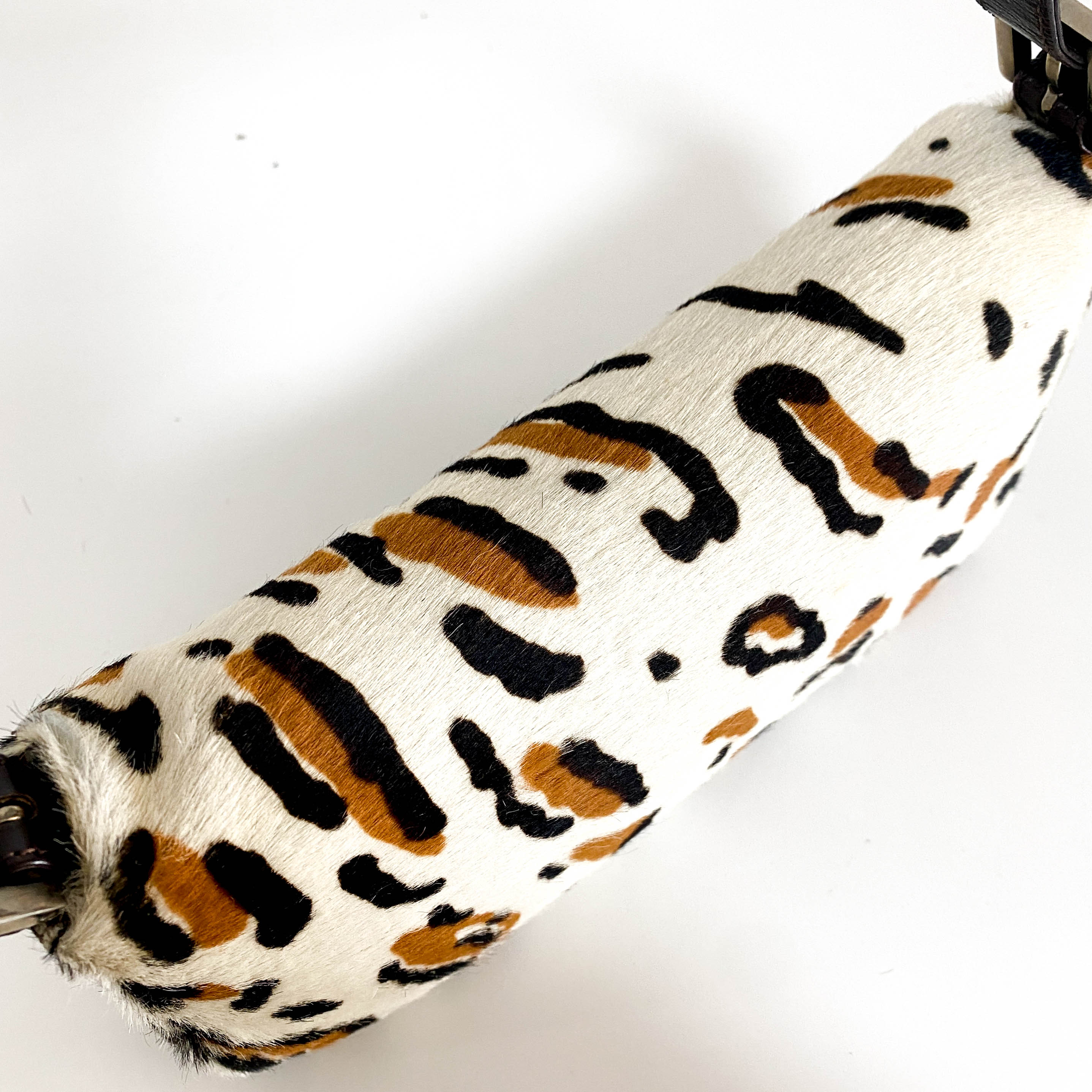 Baguette Leopard Print Pony Hair Shoulder Bag