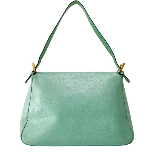 Mamma Baguette Mint Green Leather Shoulder Bag