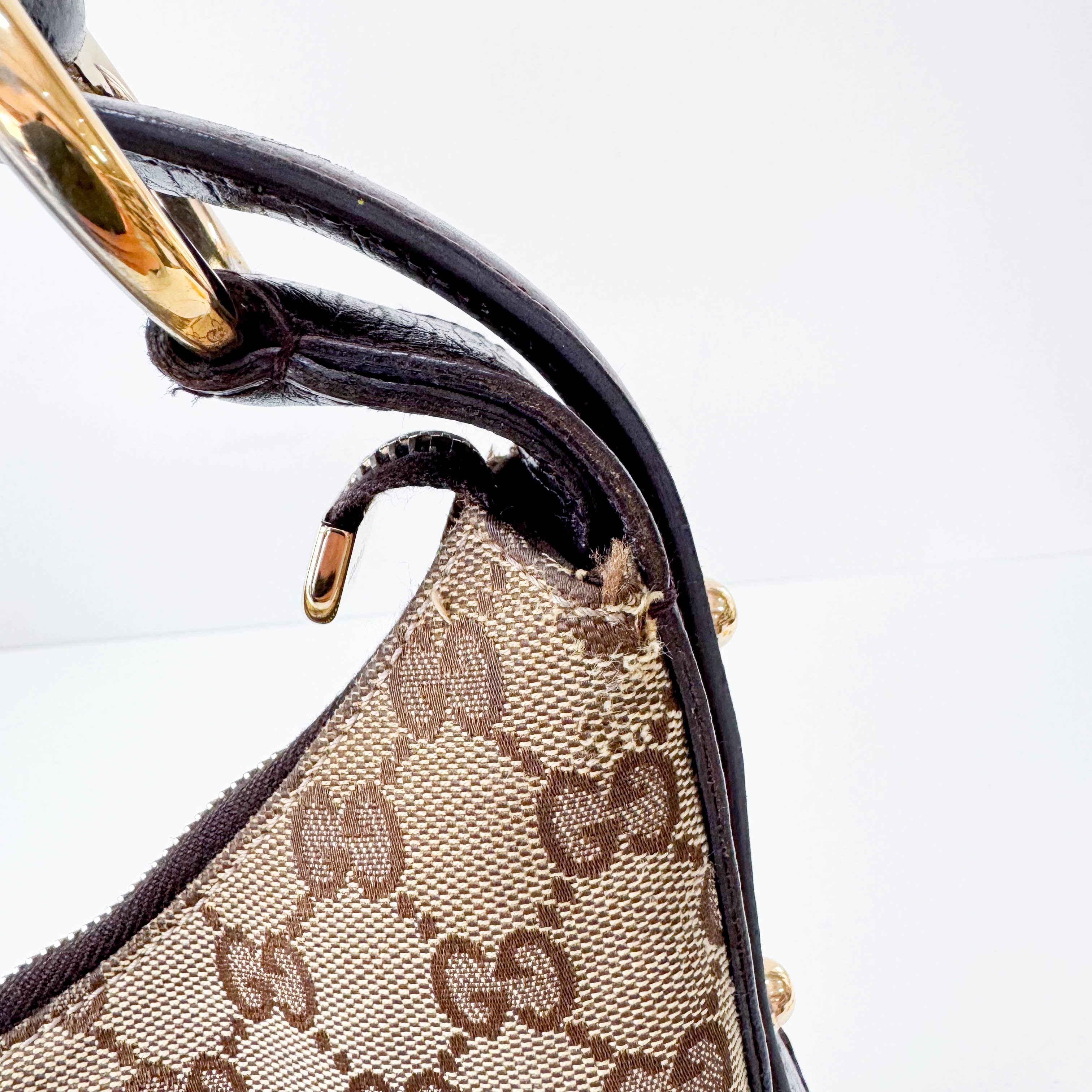 Horsebit Shoulder GG Canvas Hobo Bag