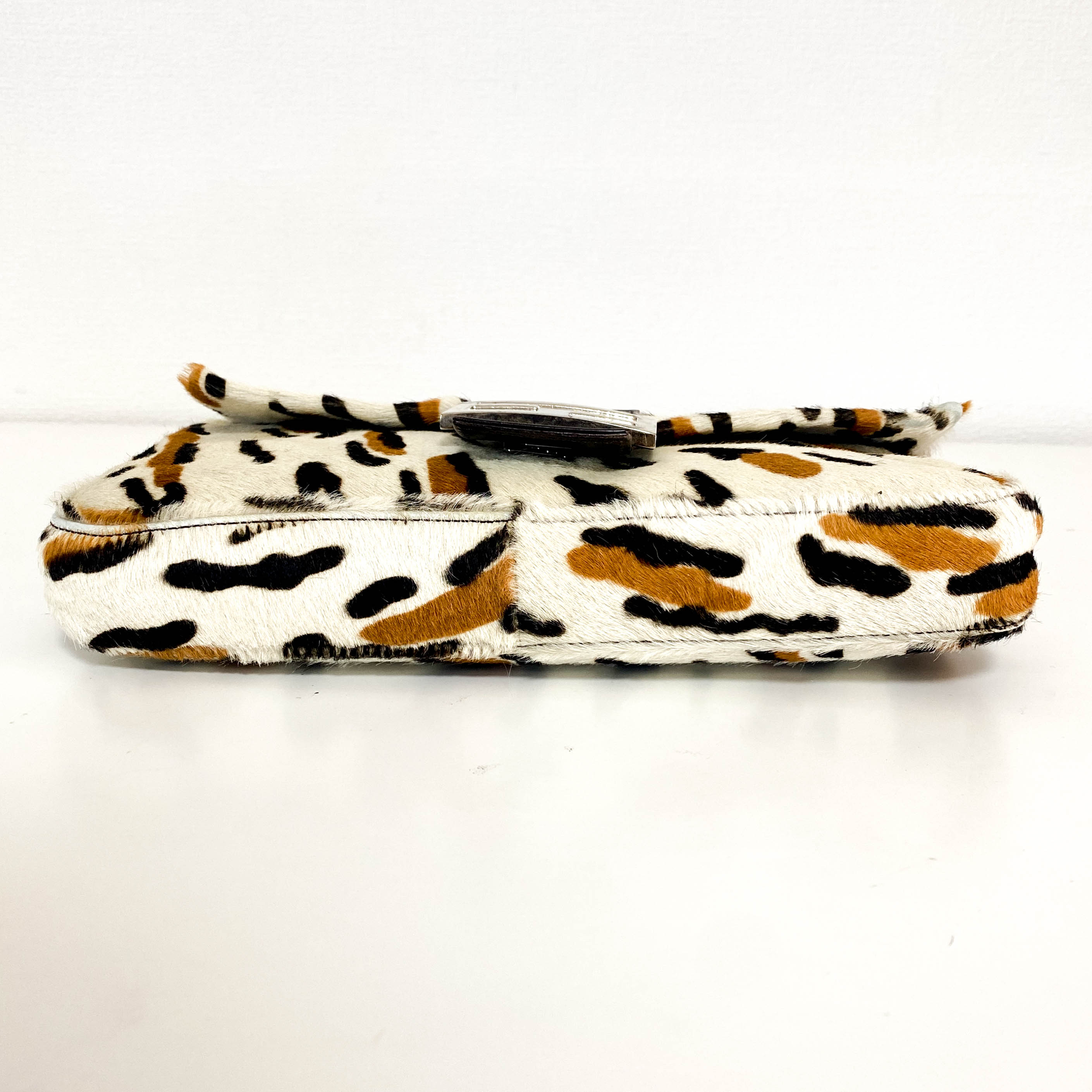 Baguette Leopard Print Pony Hair Shoulder Bag