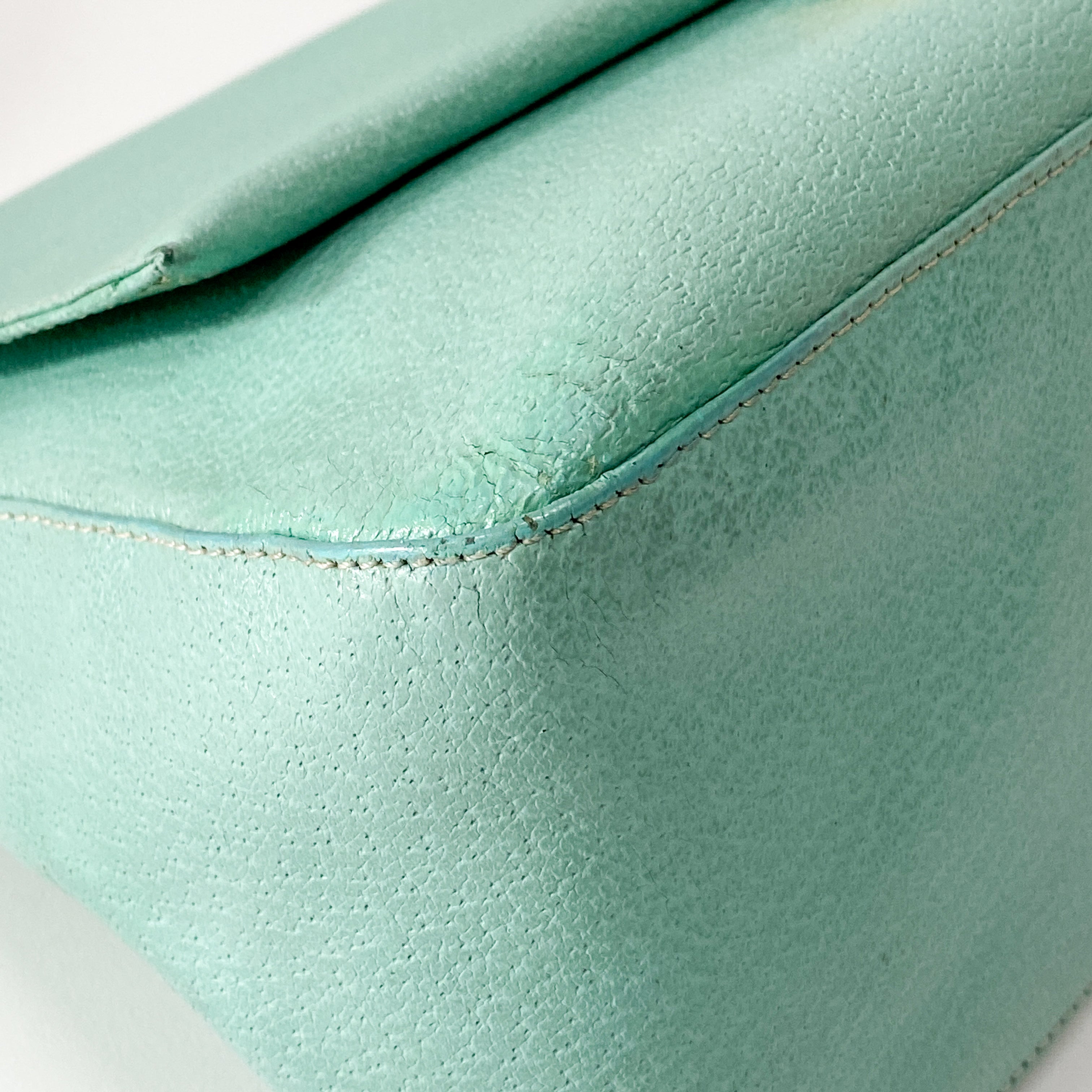Mamma Baguette Mint Green Leather Shoulder Bag