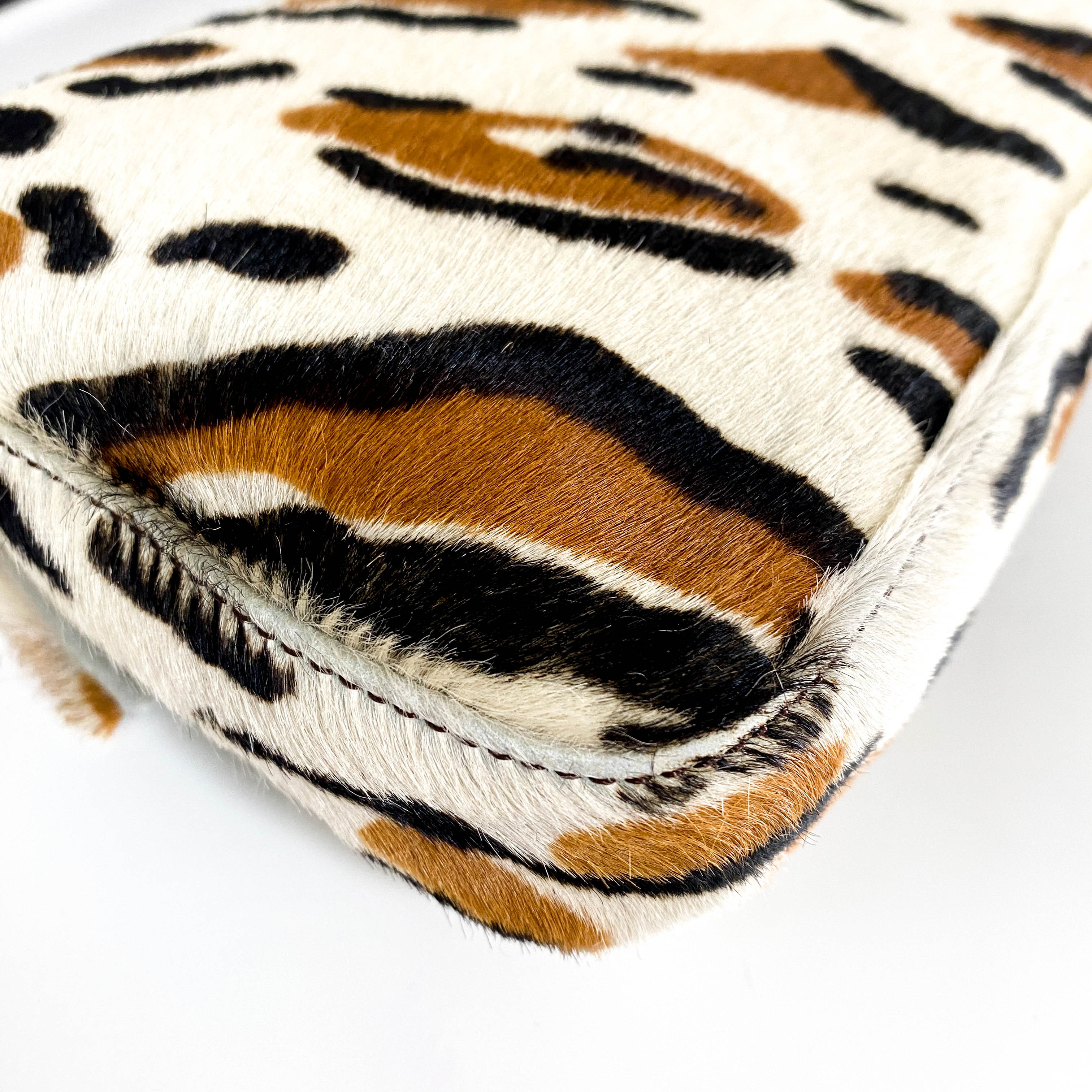 Baguette Leopard Print Pony Hair Shoulder Bag