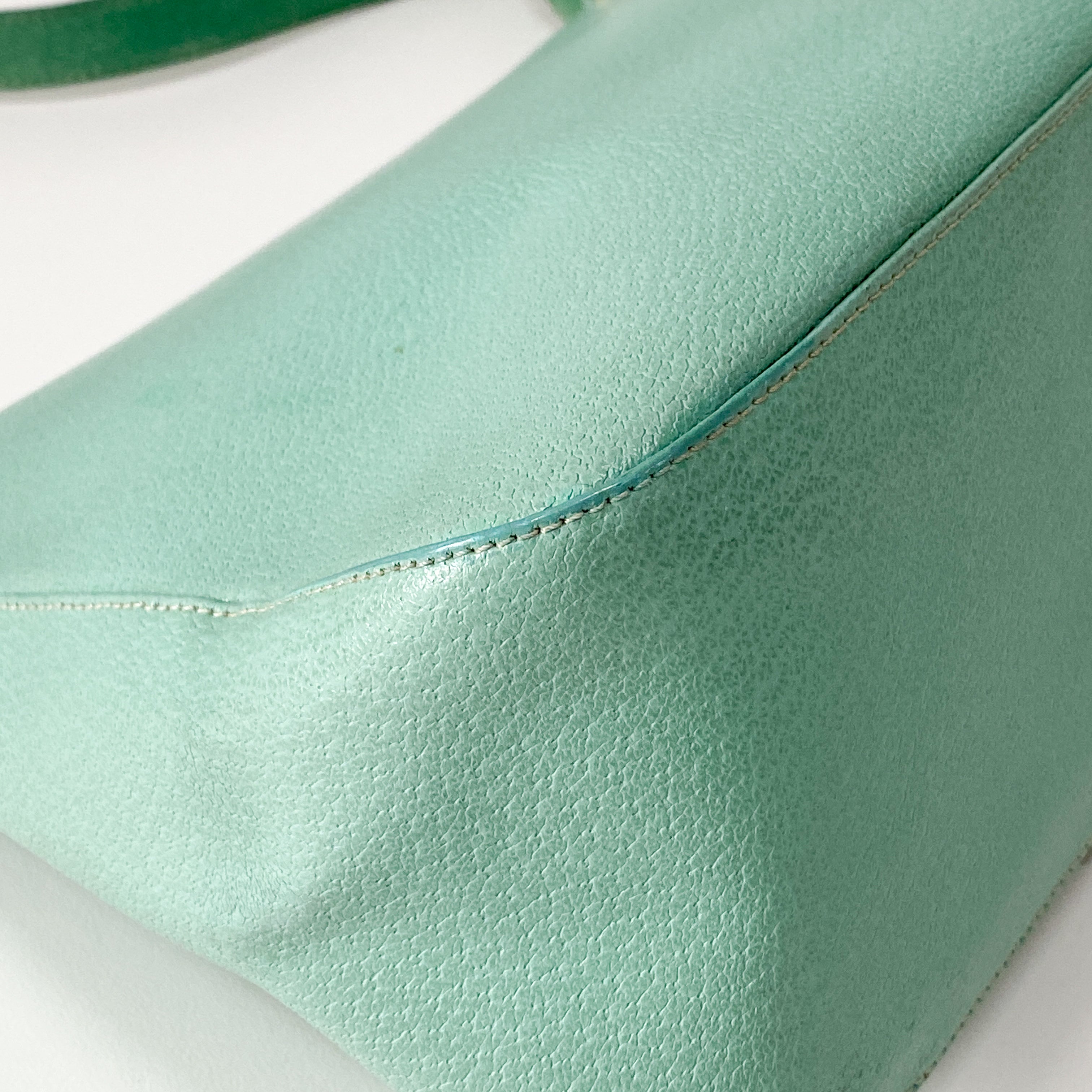 Mamma Baguette Mint Green Leather Shoulder Bag