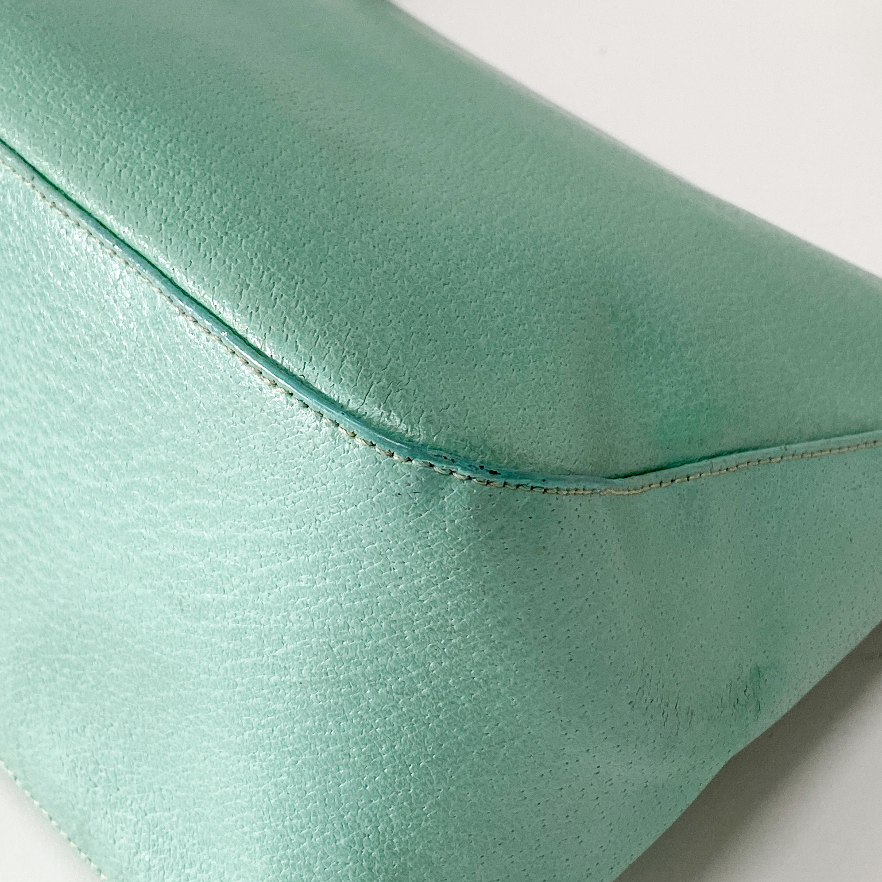 Mamma Baguette Mint Green Leather Shoulder Bag