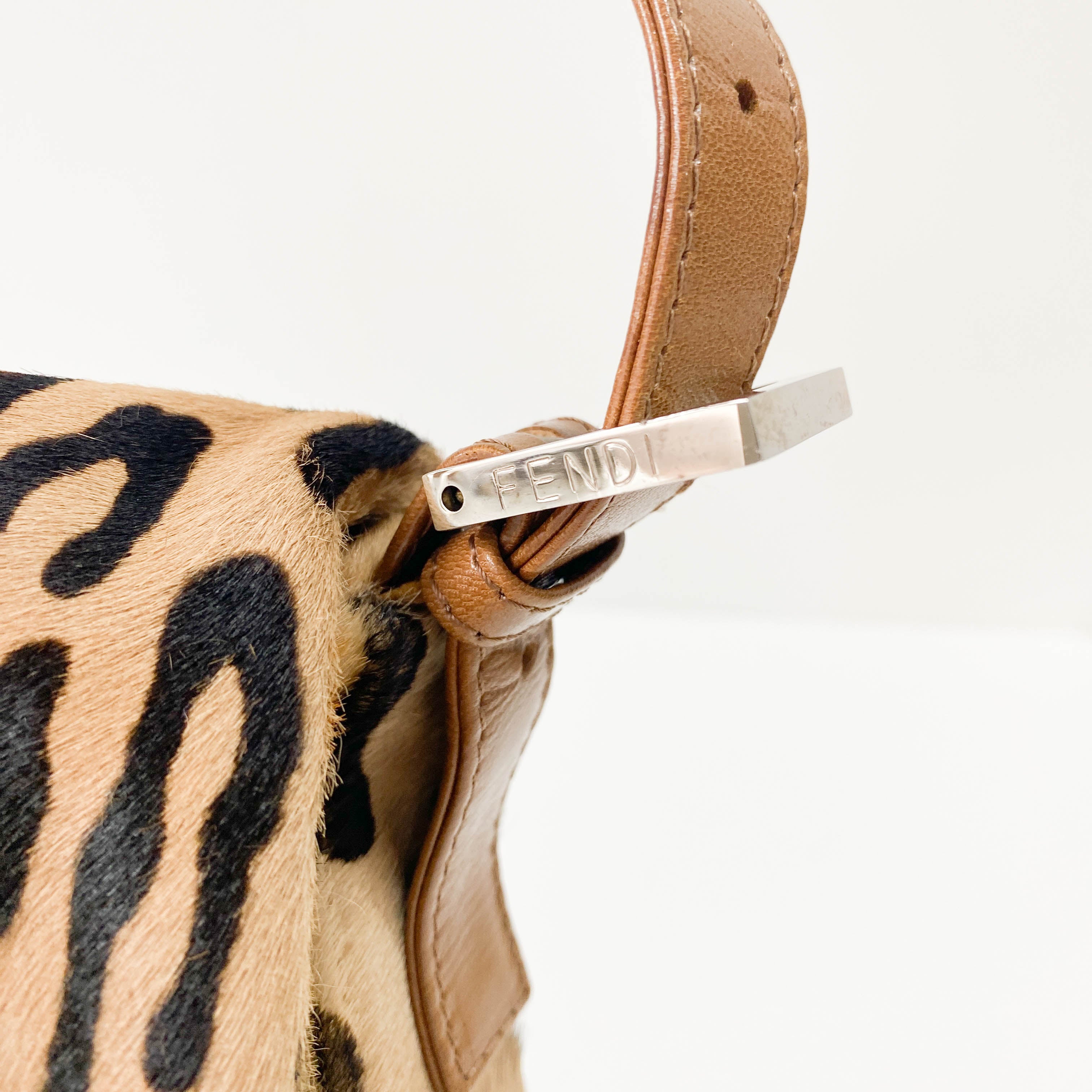 Mamma Baguette Yellow Leopard Print Pony Hair Shoulder Bag