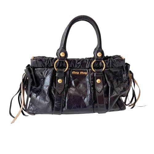 Vitello Black Leather Bag