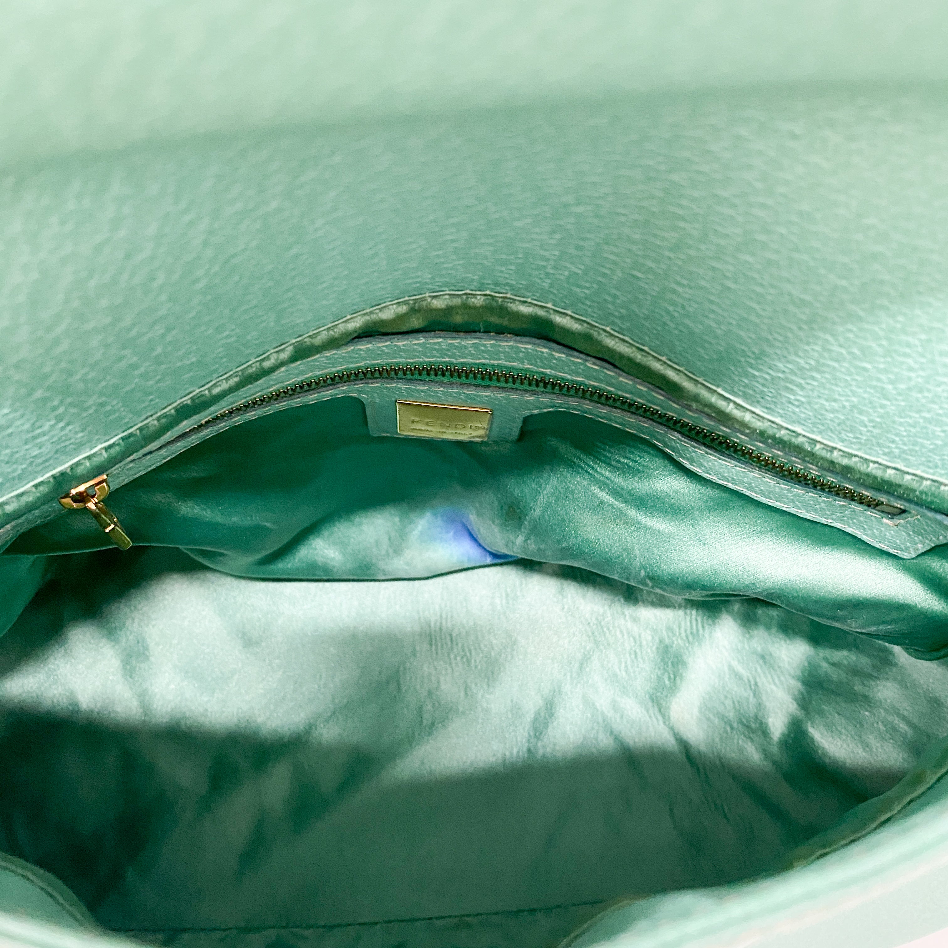 Mamma Baguette Mint Green Leather Shoulder Bag