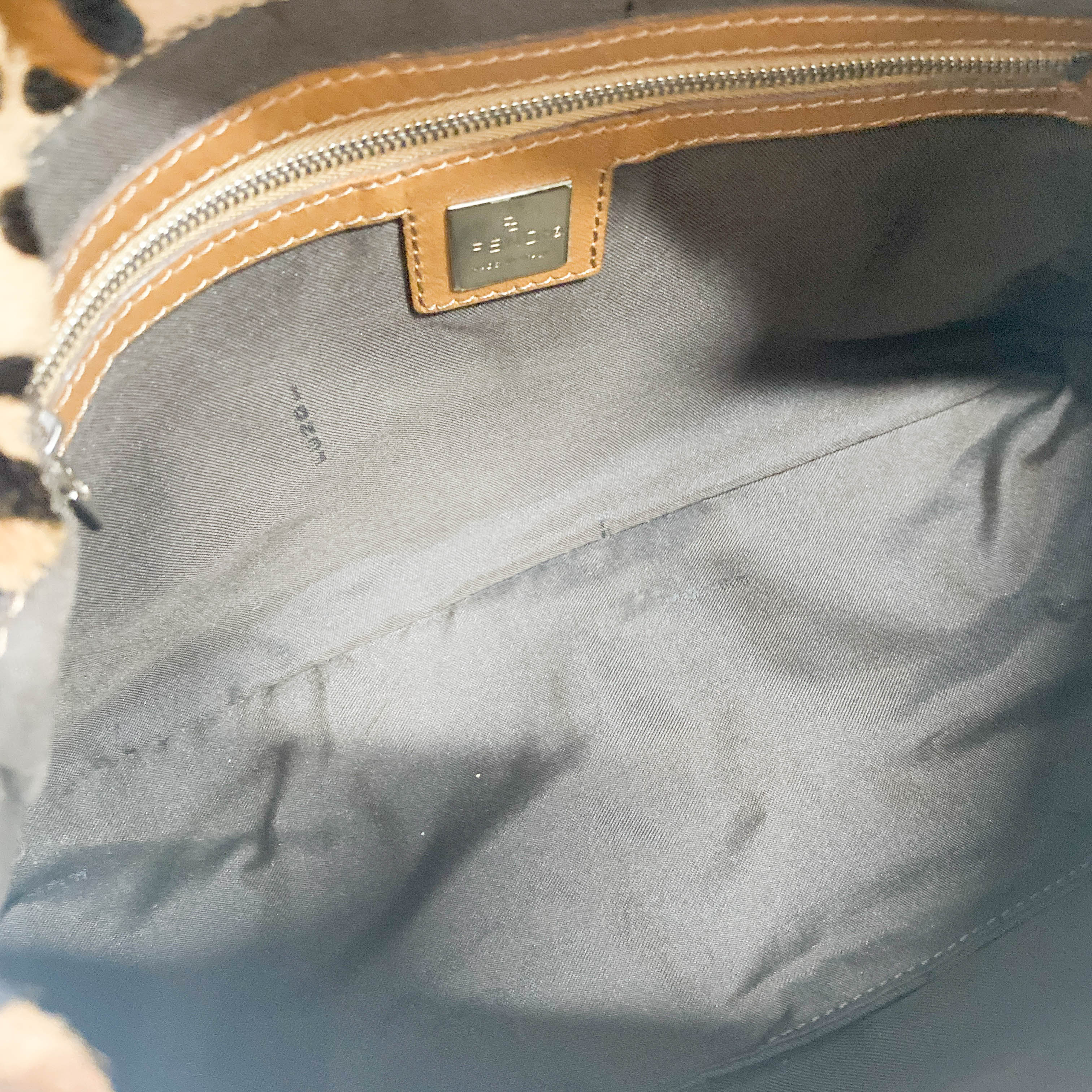 Mamma Baguette Yellow Leopard Print Pony Hair Shoulder Bag