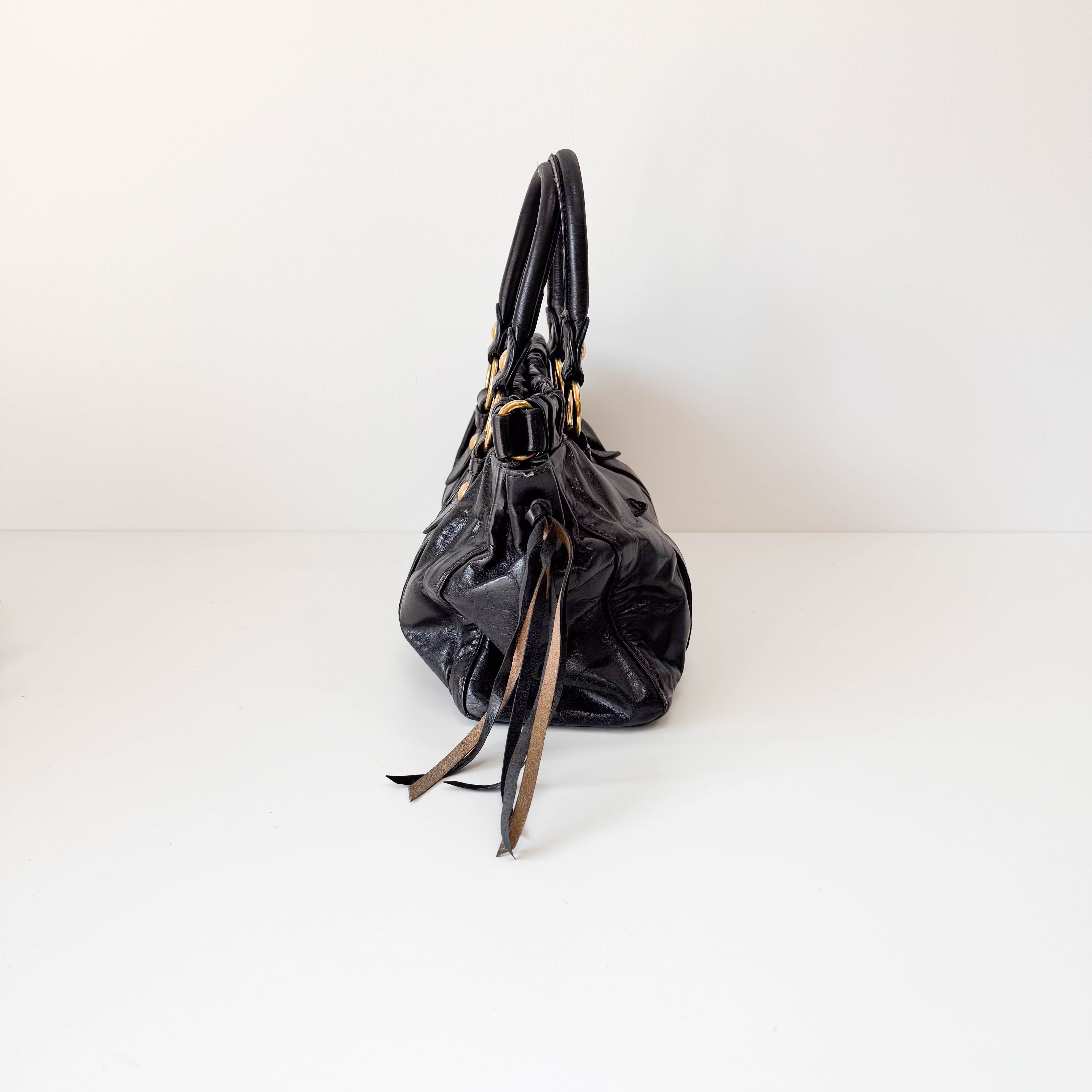 Vitello Black Leather Bag