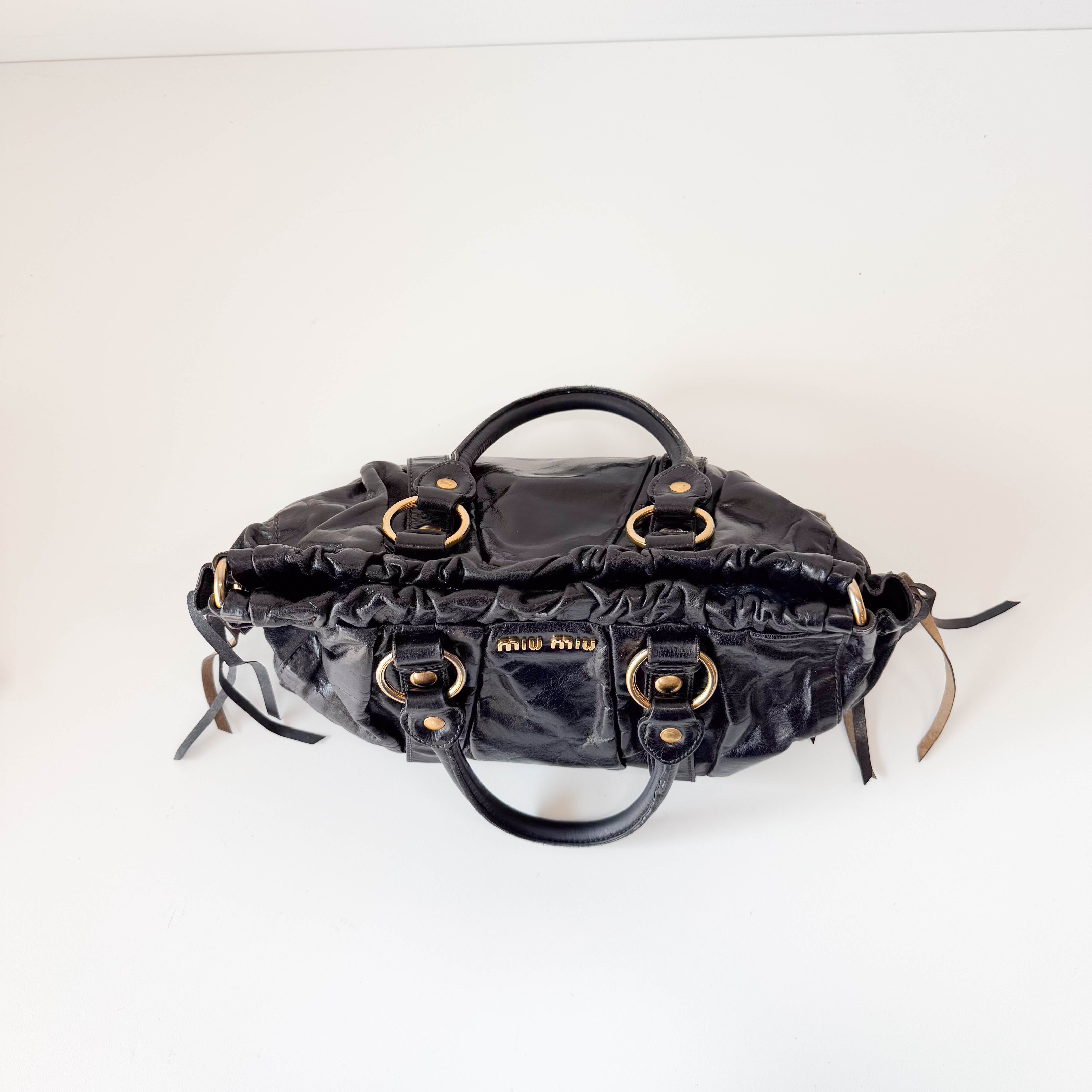Vitello Black Leather Bag