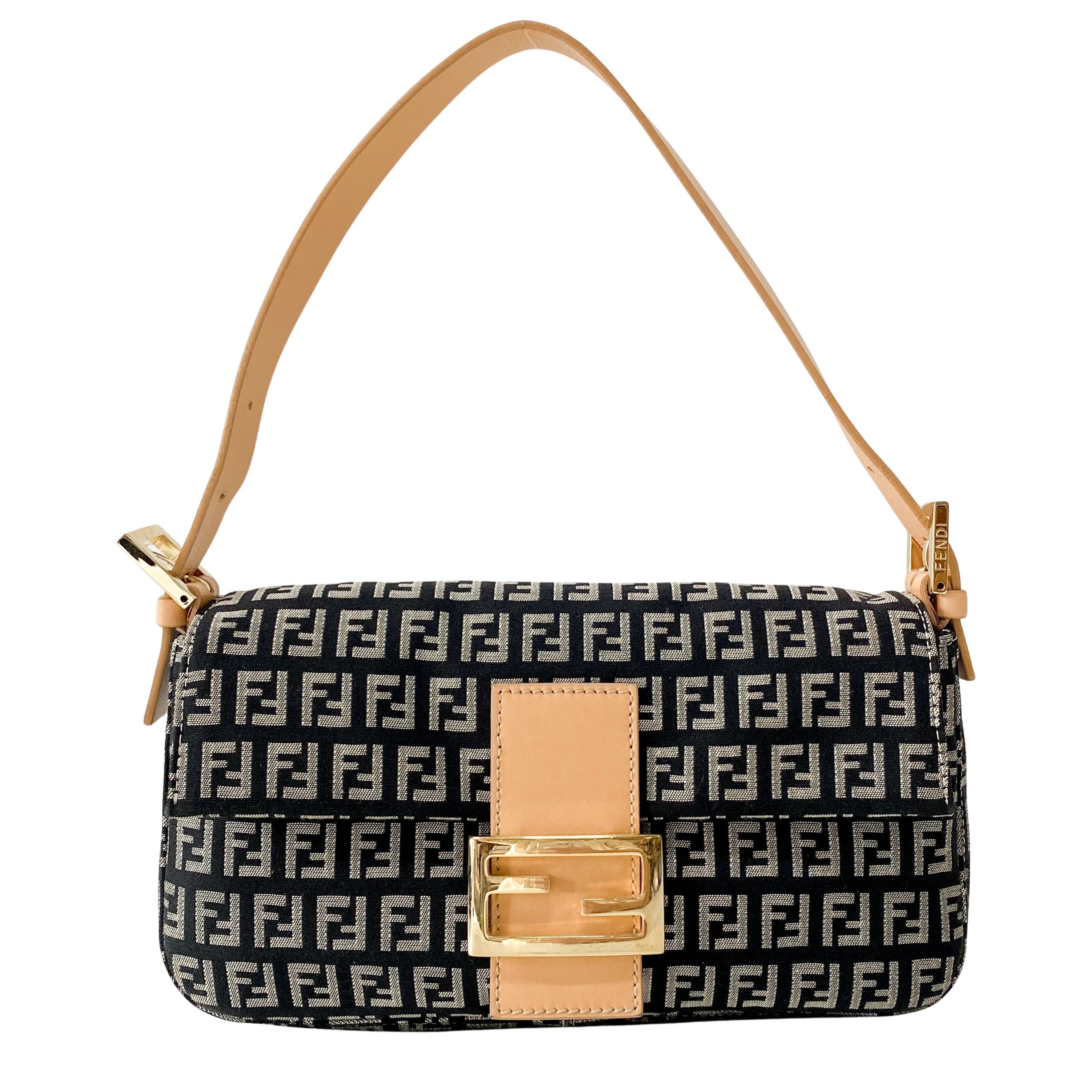 Zucchino Baguette Black Canvas Shoulder Bag