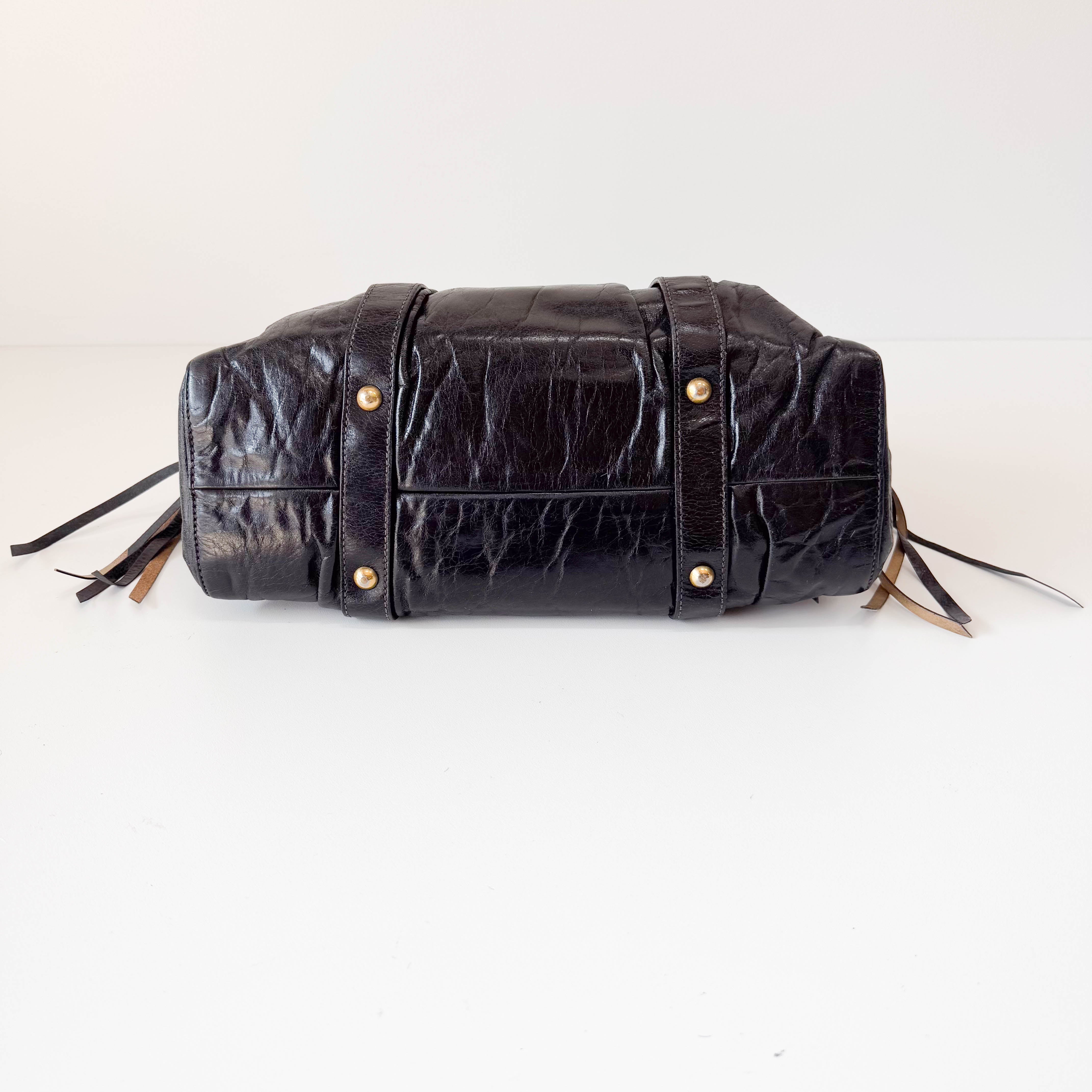 Vitello Black Leather Bag