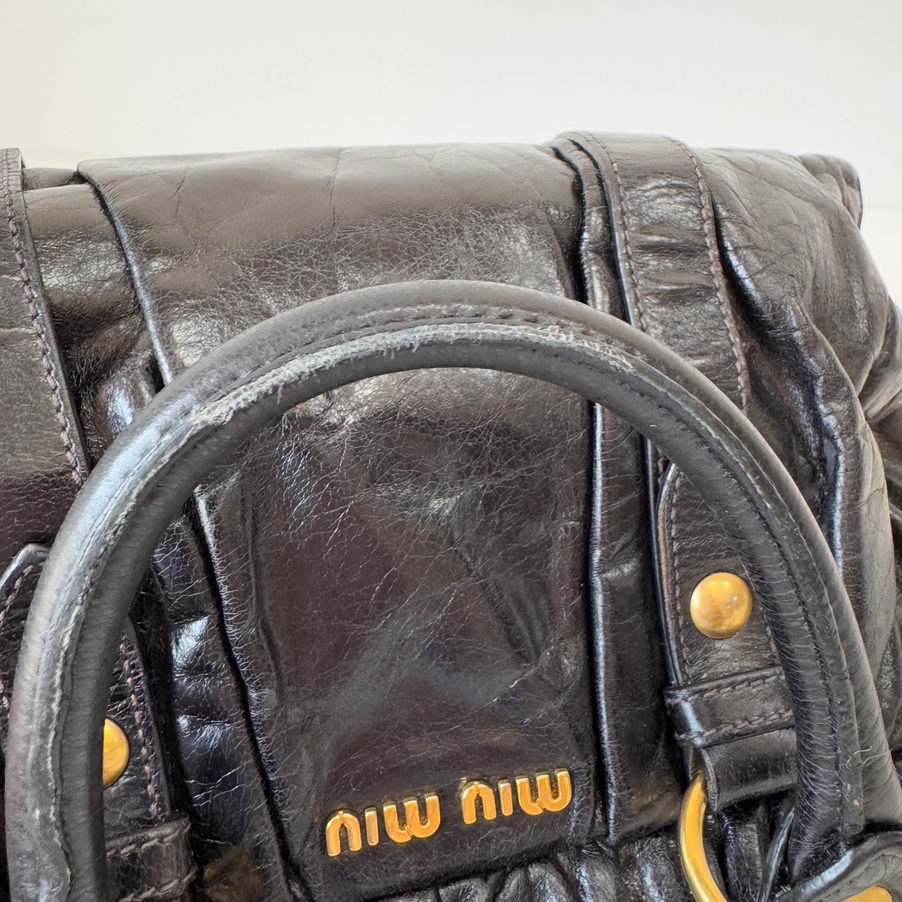 Vitello Black Leather Bag