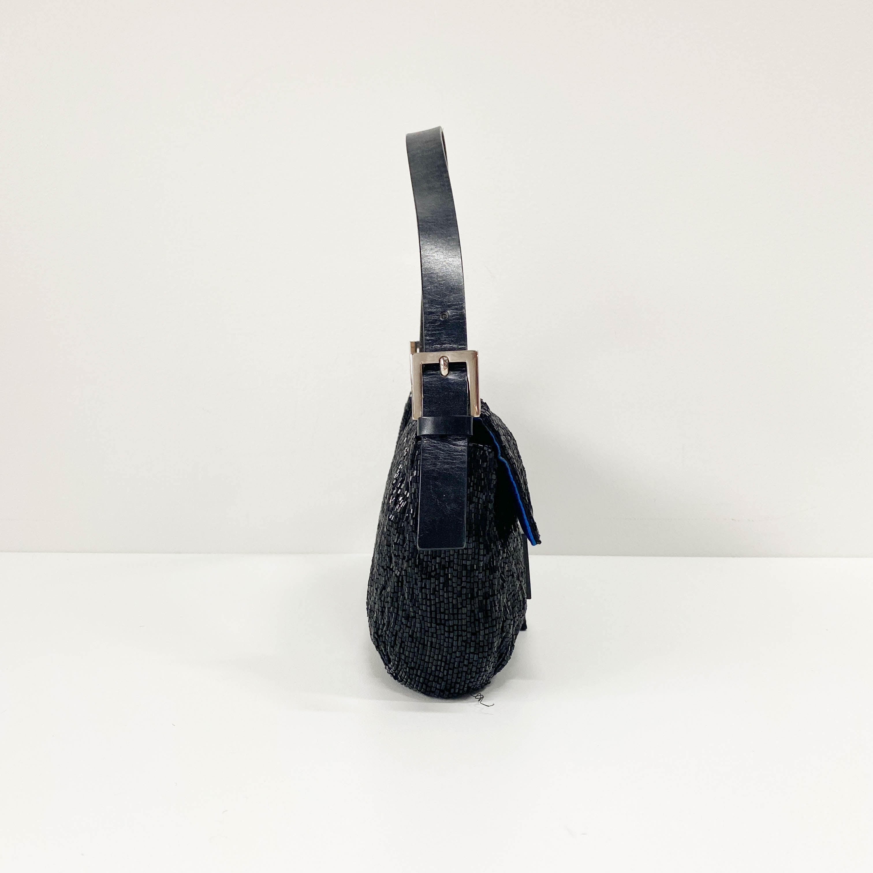 Baguette Black Beads Shoulder Bag