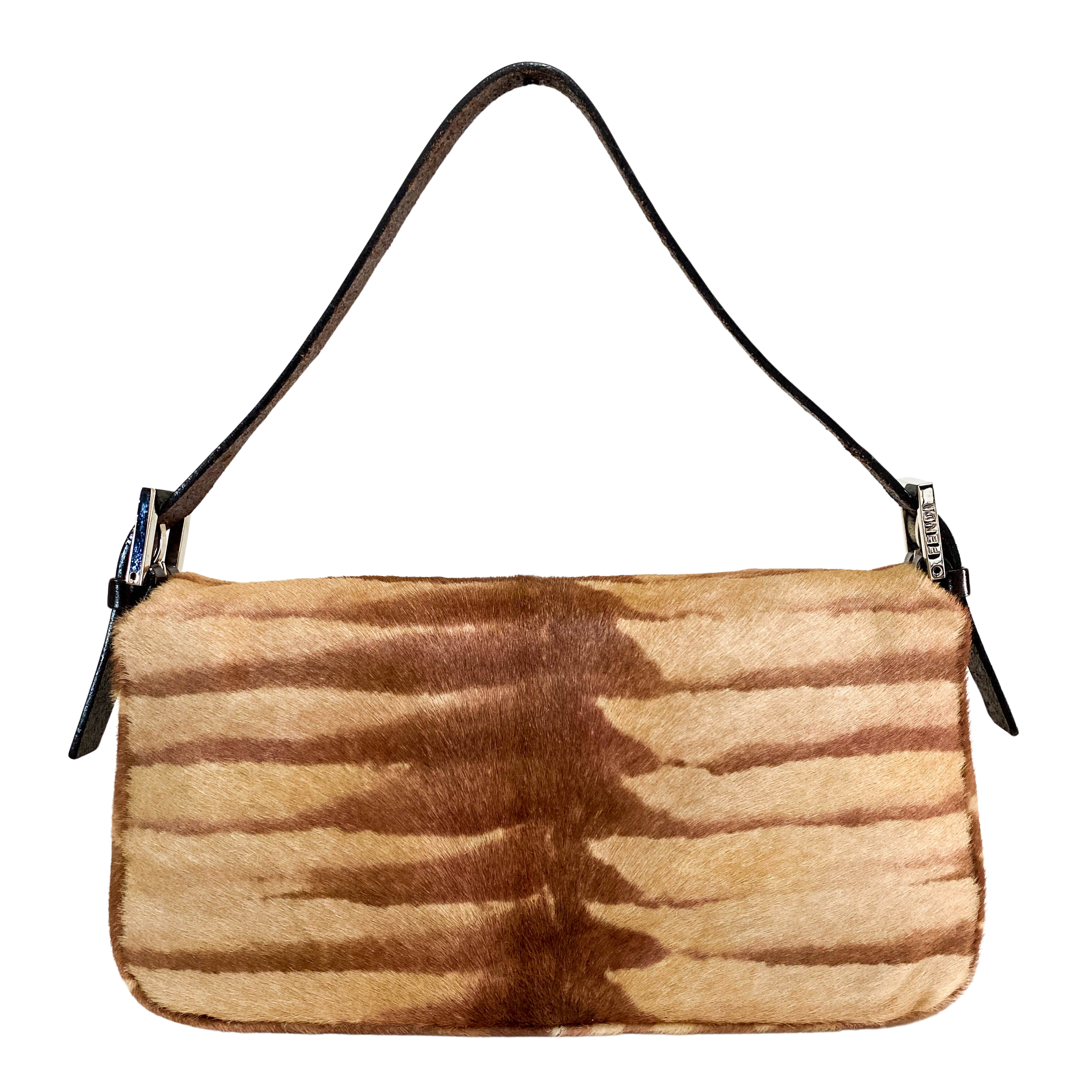 Baguette Pony Hair Brown Shoulder Bag