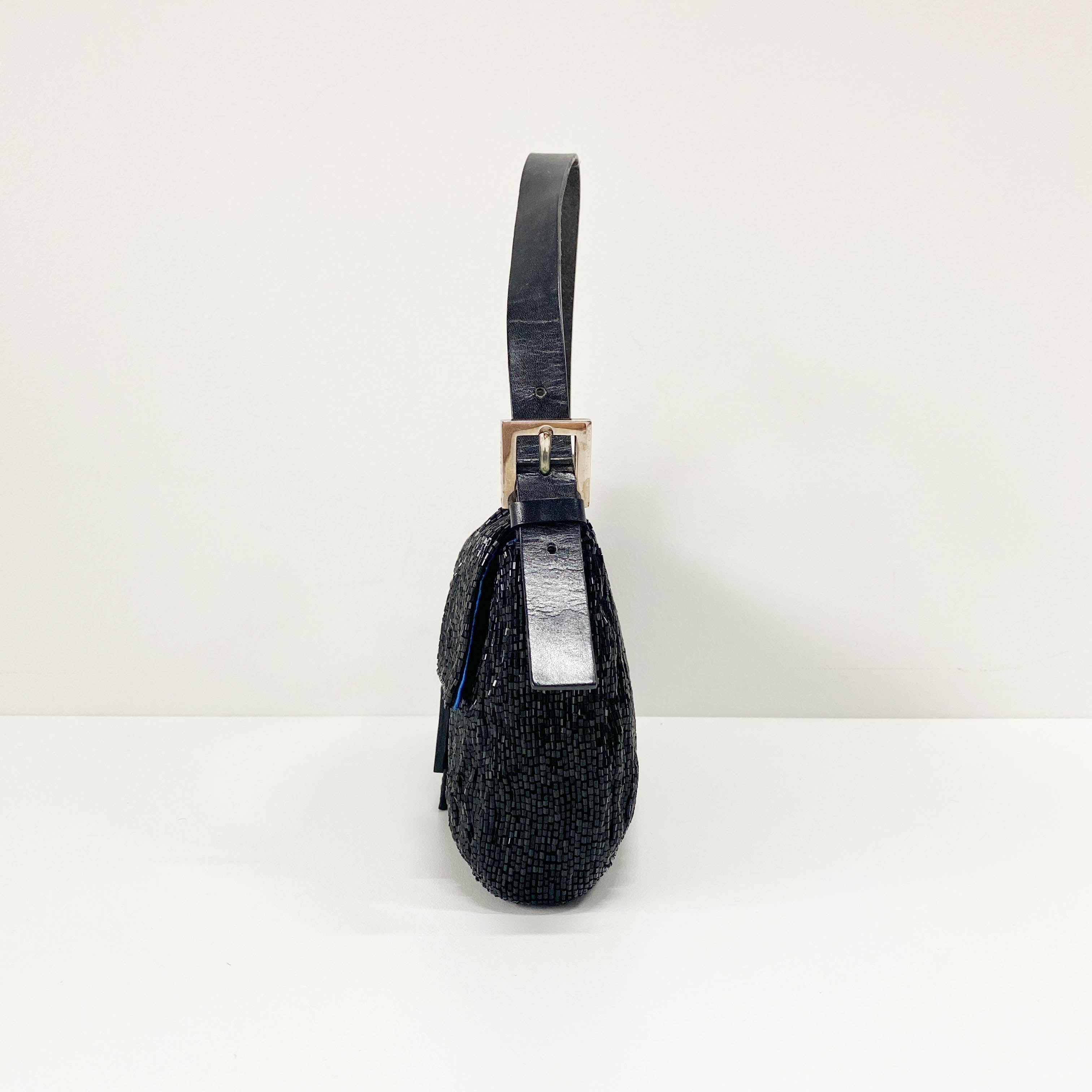 Baguette Black Beads Shoulder Bag